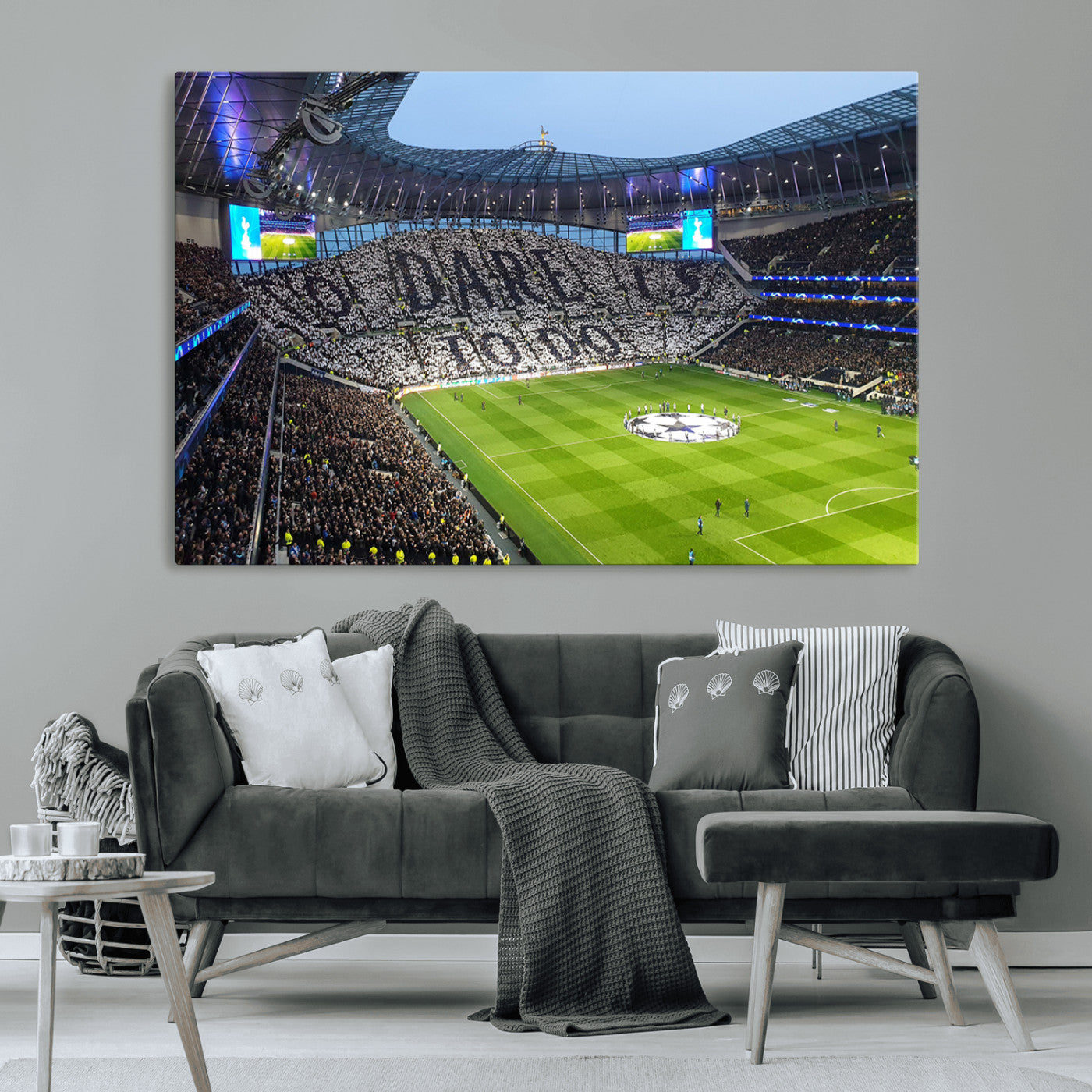 -Tottenham Hotspur Stadium Canvas Print, Match Day Triple Canvas Wall Art - Premier League Football