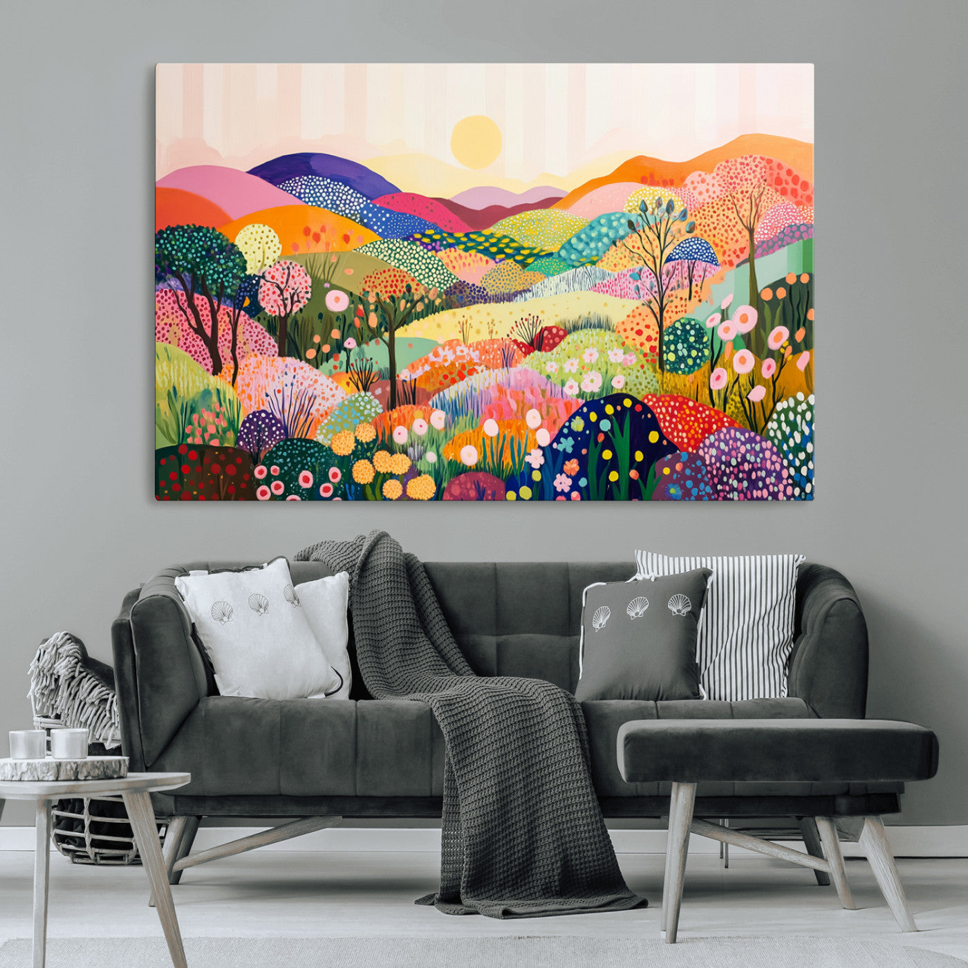 63198-MGV-CV-36X24-Yayoi Kusama 1986 Wall Art Print – Yayoi Kusama Wabi Sabi Japanese Wall Art Print - Vibrant Abstract