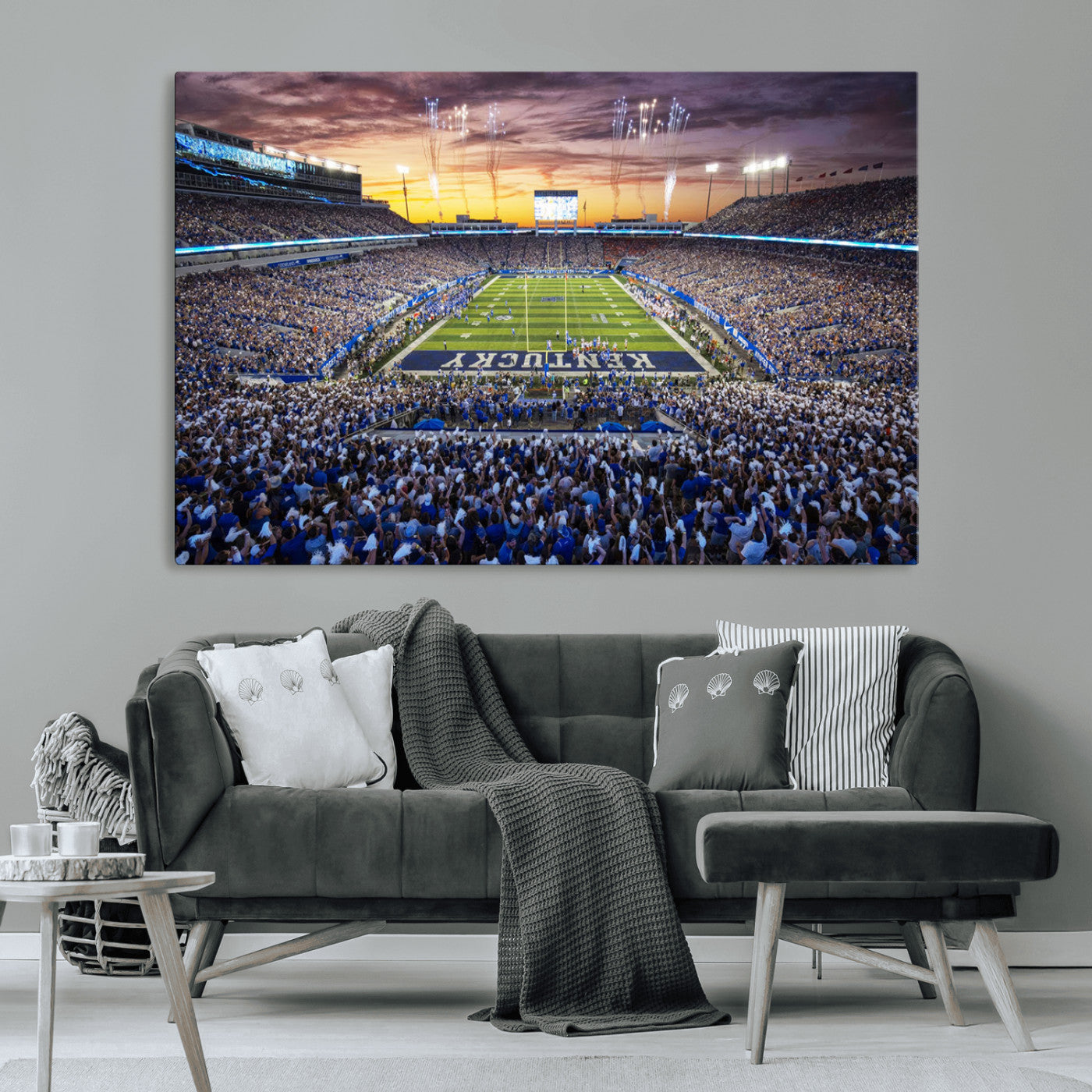 78524-MGV-CV-36X24-Kroger Field Wall Art Print - Kentucky Stadium Wall Art Print - Sunset Football Stadium Wall Decor -