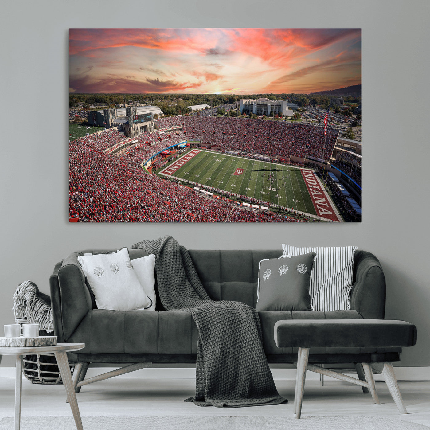 51135-MGV-CV-36X24-Indiana Memorial Stadium Wall Art Canvas Print, Framed Studium Canvas Art, Indiana Memorial Stadium