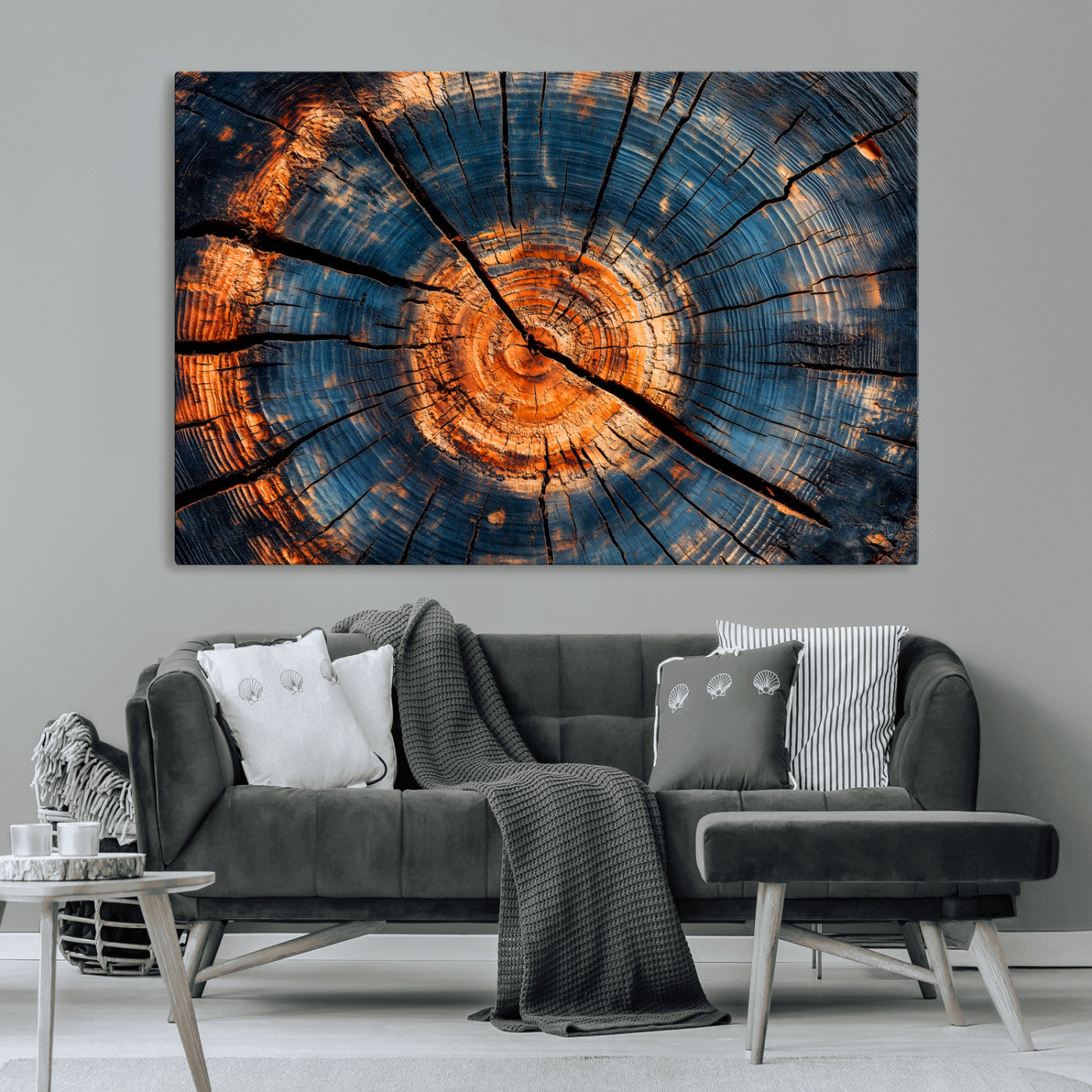 81894502-MGV-CV-36X24-Burnt Wood Wall Art Canvas Print – Framed Aged Timber Rustic Tree Artwork Perfect for Home, Office, Living Room