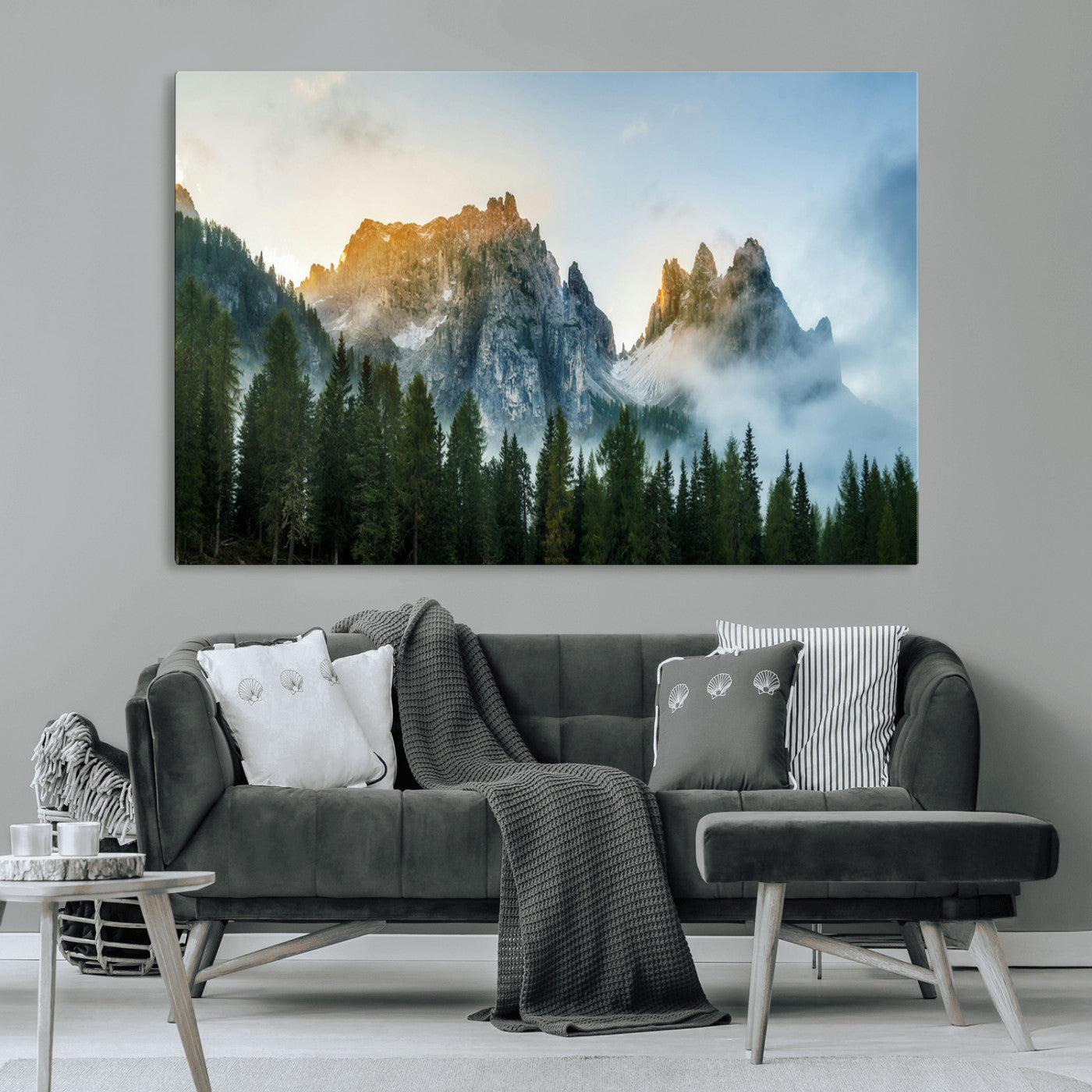 21145440-MGV-CV-36X24-Wilderness Wall Art Canvas Print – Misty Forest Nature Landscape Photography Rustic Scenic Artwork for Home, Office