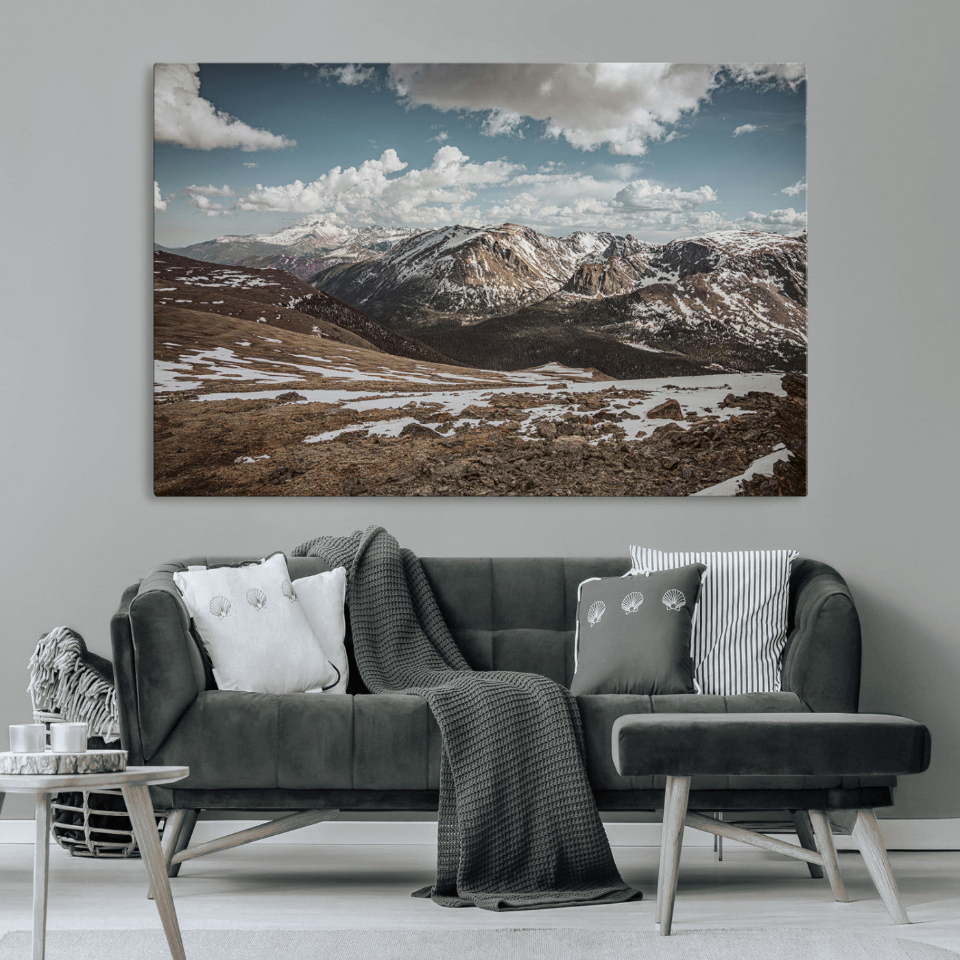 44565953-MGV-CV-36X24-Mountain Landscape Wall Art Canvas Print – Framed Snowy Peaks Rugged Highlands Nature Scene Artwork for Home Office