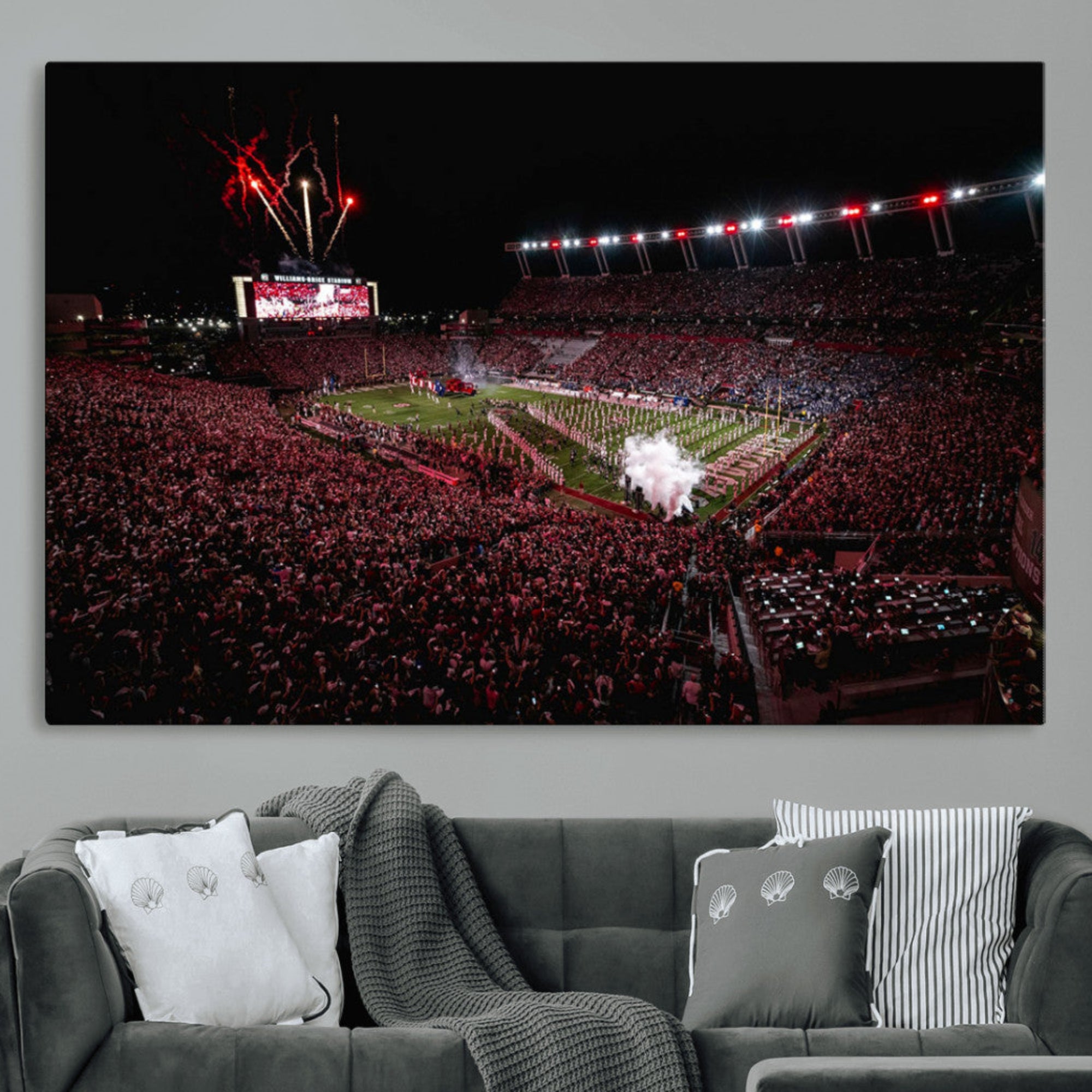 60690191-MGV-CV-36X24-William Brice Stadium Wall Art Print – Baseball Game Room Artwork Print for Basement Dorm, Home, Office