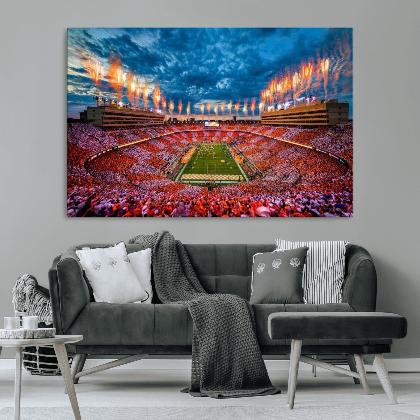 94266219-MGV-CV-36X24-Tennessee Neyland Stadium Wall Art, Sports Arena Canvas Print, Panoramic Stadium Artwork for Home, Office