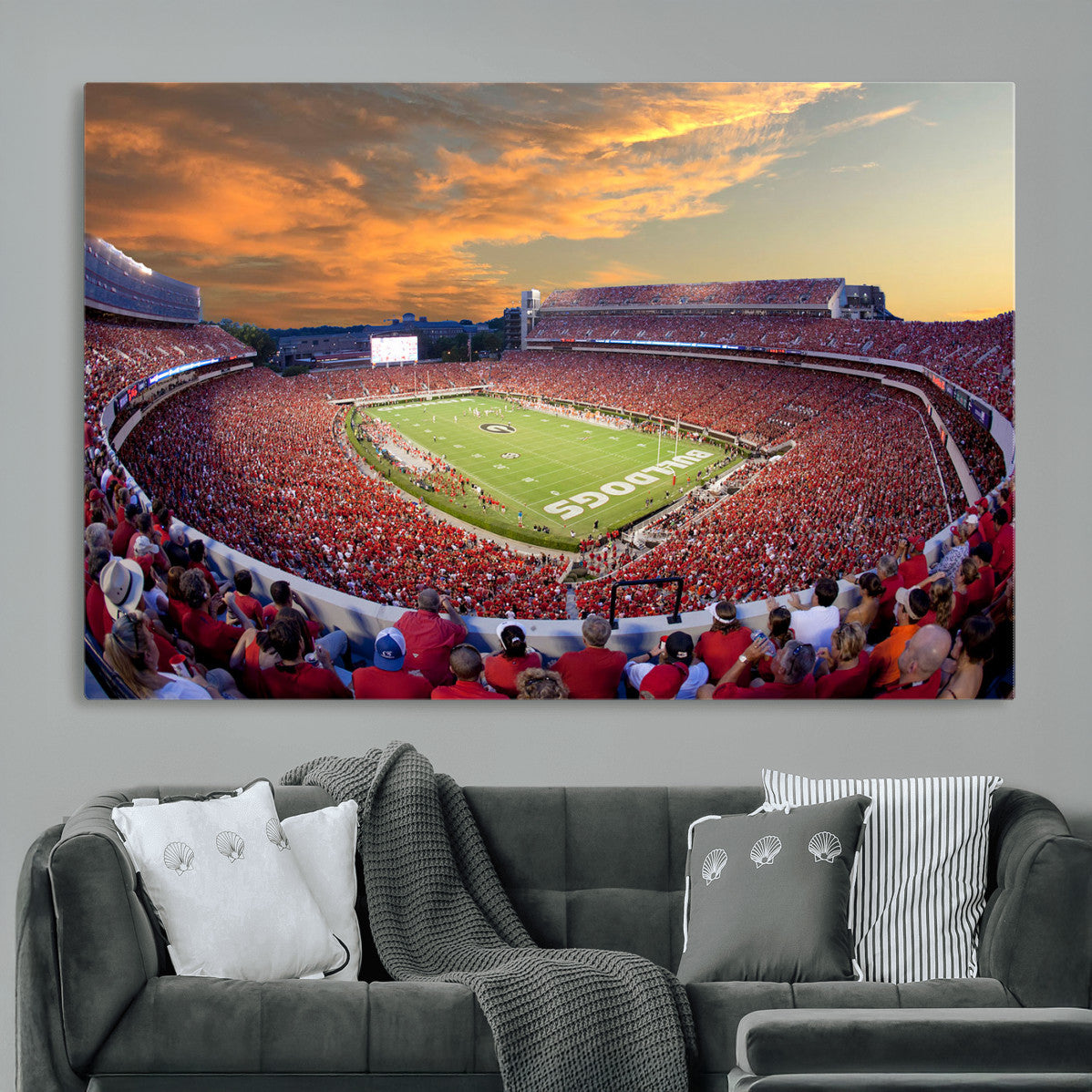 73680988-MGV-CV-36X24 - Dooley Stadium Wall Art, Sports Arena Canvas Print, Dooley Field Sanford Stadium Artwork for Home, Office