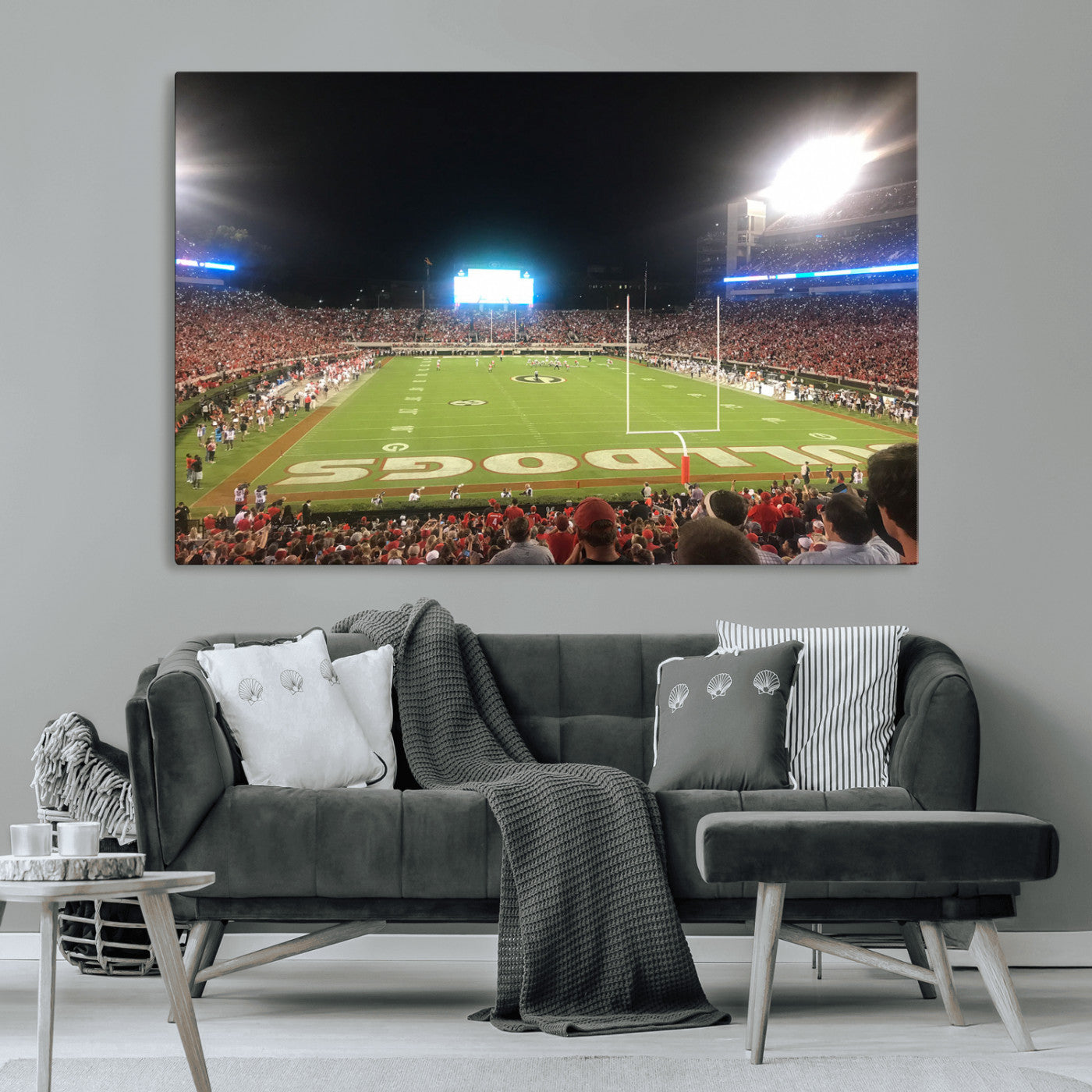 16230786-MGV-CV-36X24-Dooley Stadium Wall Art, Sports Arena Panoramic Canvas Print, Modern Stadium Landscape Artwork for Home, Office