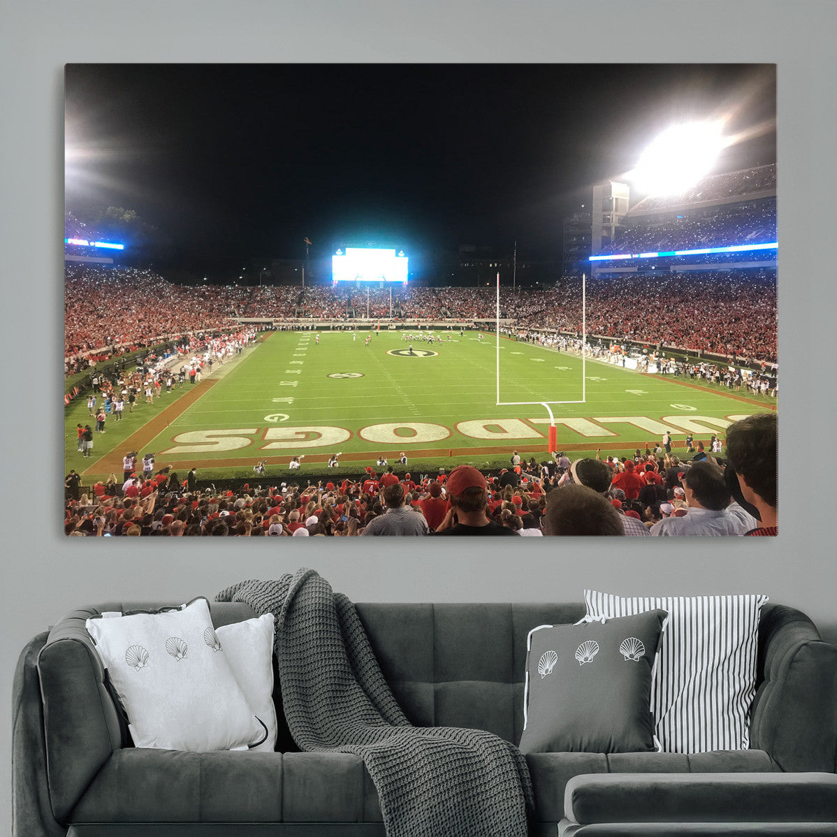 16230786-MGV-CV-36X24 - Dooley Stadium Wall Art, Sports Arena Panoramic Canvas Print, Modern Stadium Landscape Artwork for Home, Office