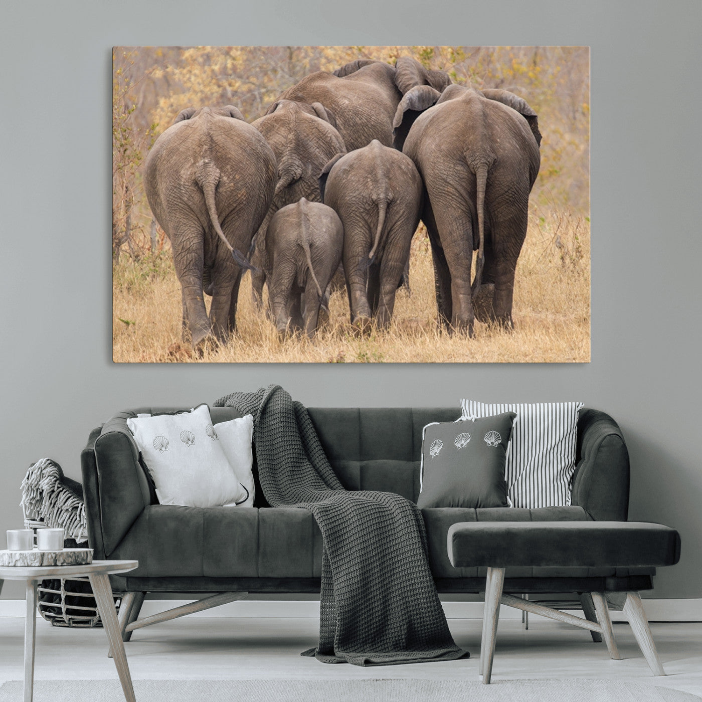 -Wild Elephant Wall Art Canvas Print