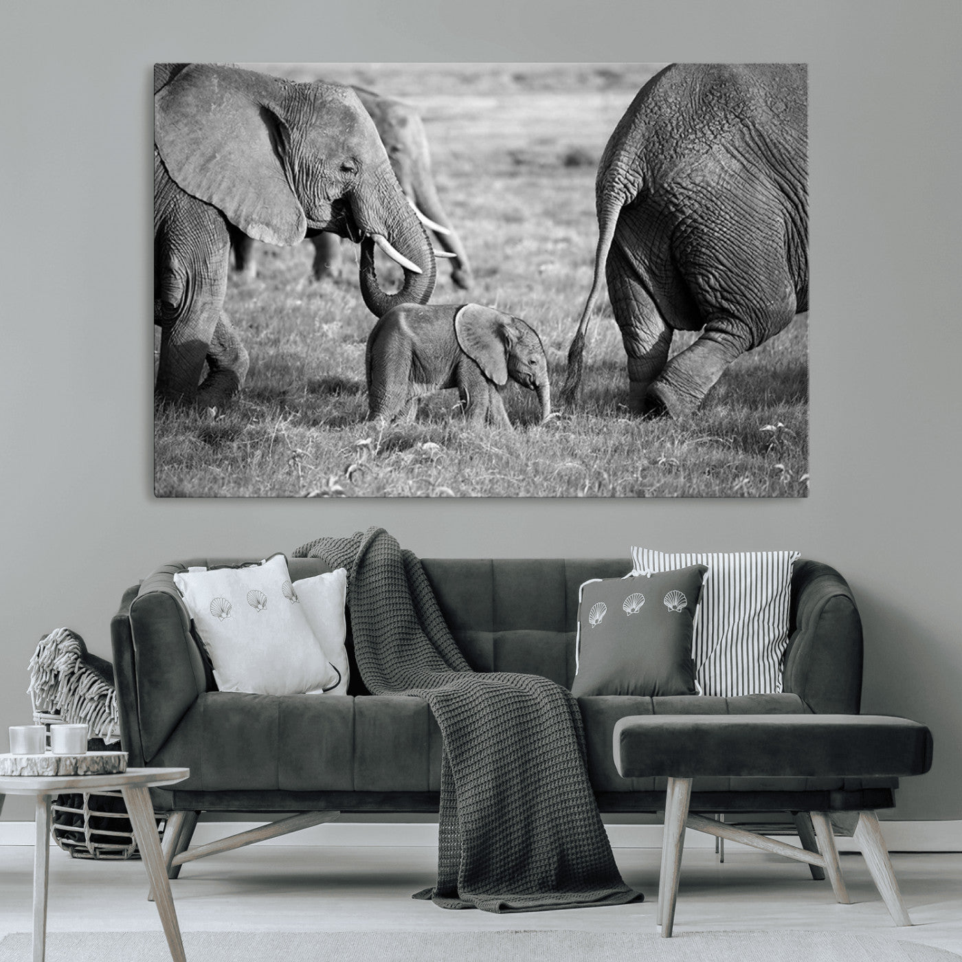 -Wild Elephant Wall Art Canvas Print