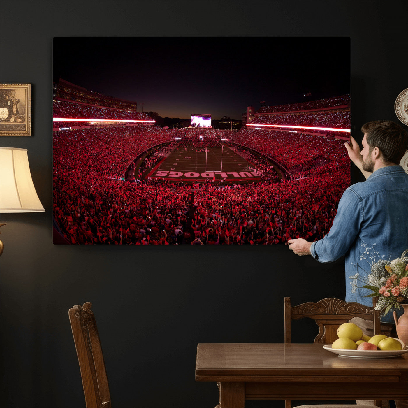 76277124-MGV-CV-36X24 - Sanford Stadium Wall Art Canvas Print – Georgia Bulldogs Football Artwork Print for Home, Office, and Sports Room Decor