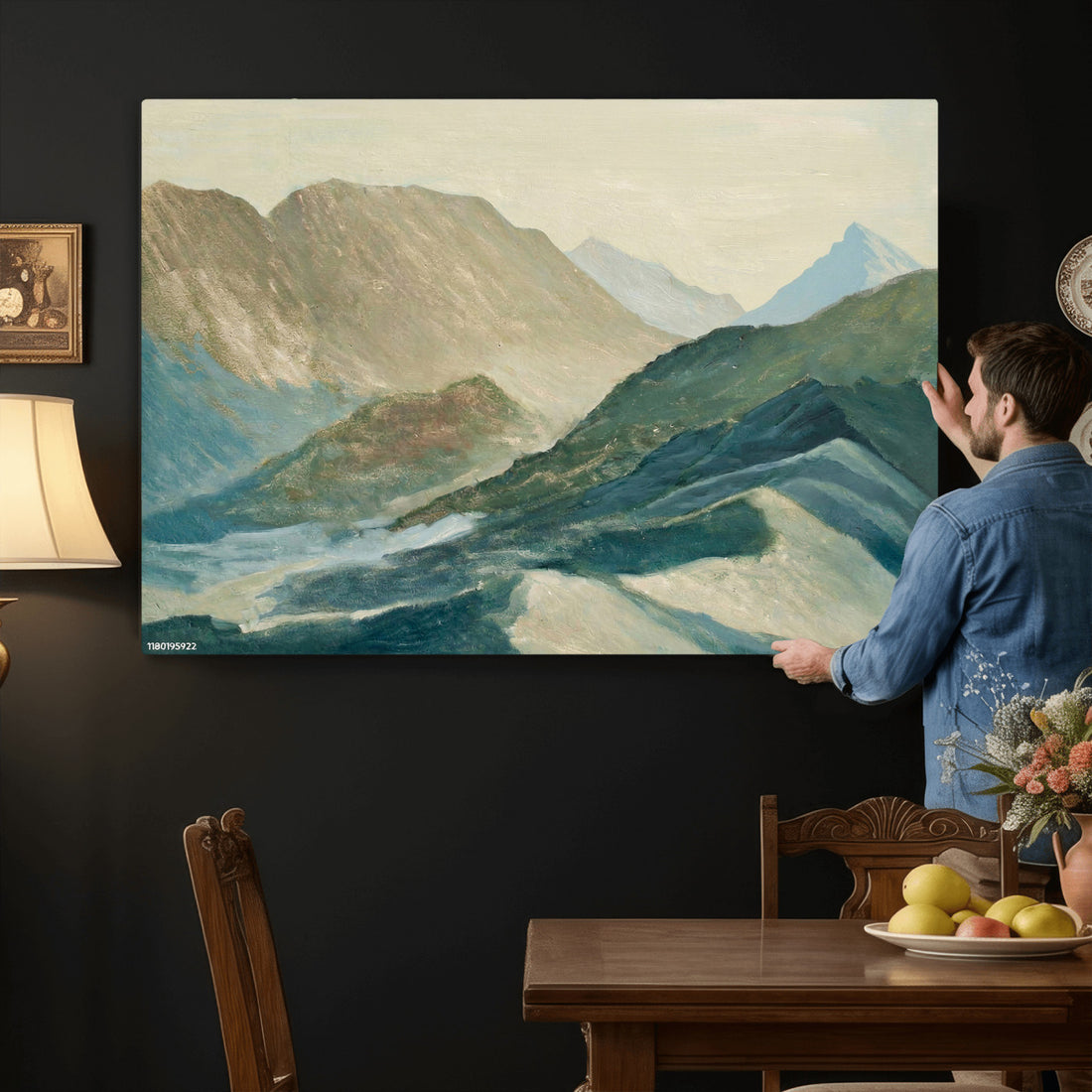 Abstract Mountain Landscape Wall Art Canvas Print | Painterly Style