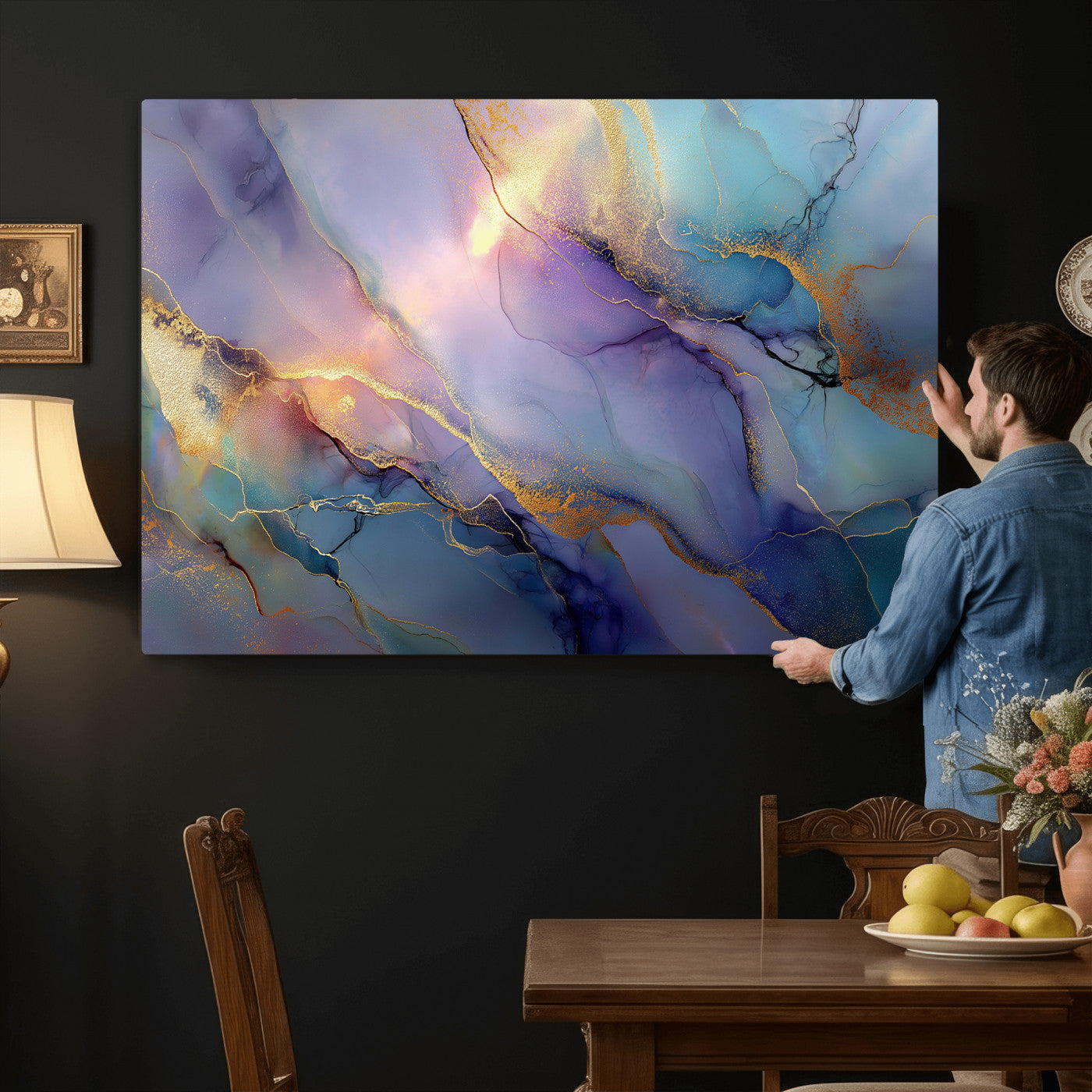 50939878-MGV-CV-36X24 - Colorful Abstract Canvas Wall Art Print, Vibrant Popup Color Art Print