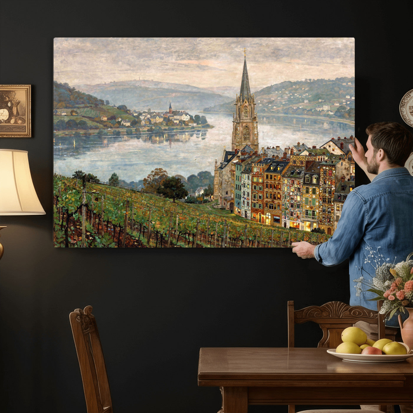 62626662-MGV-CV-36X24 - Mosel City Mosel River by Nicolai Astudin Wall Art Canvas Print