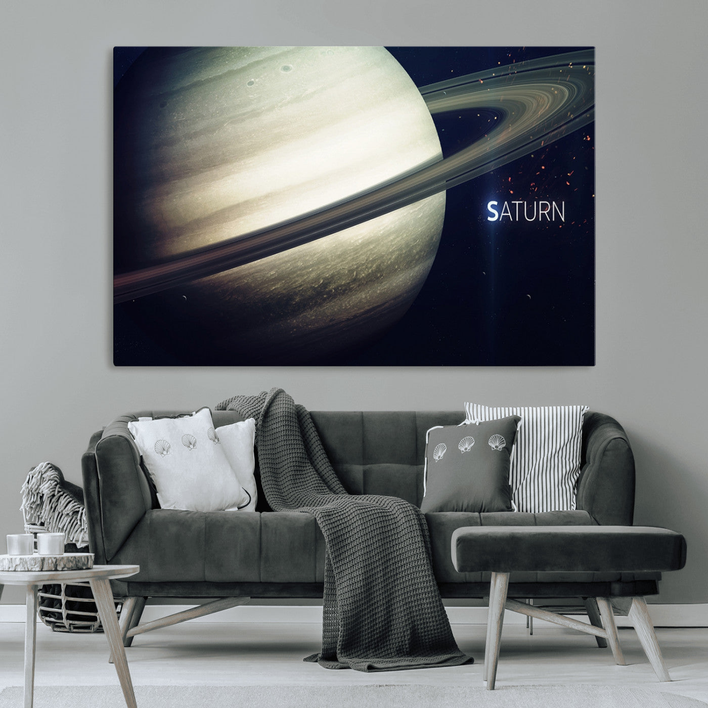 -Framed Saturn Wall Art Canvas Print