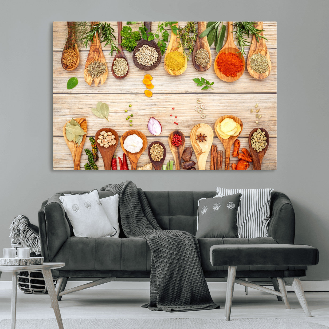 -Kitchen Spice on the Table Wall Art, Kitchen Spice Wall Art Canvas Print
