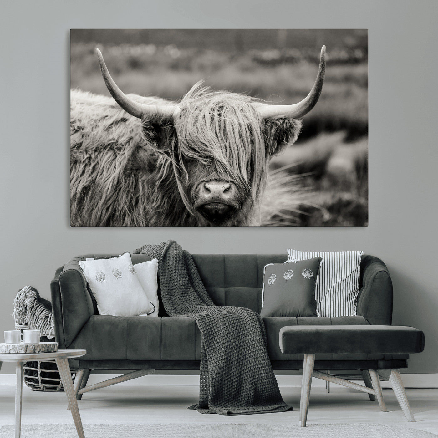 67365-MGV-CV-36X24-Cow Focus Canvas Wall Art Print