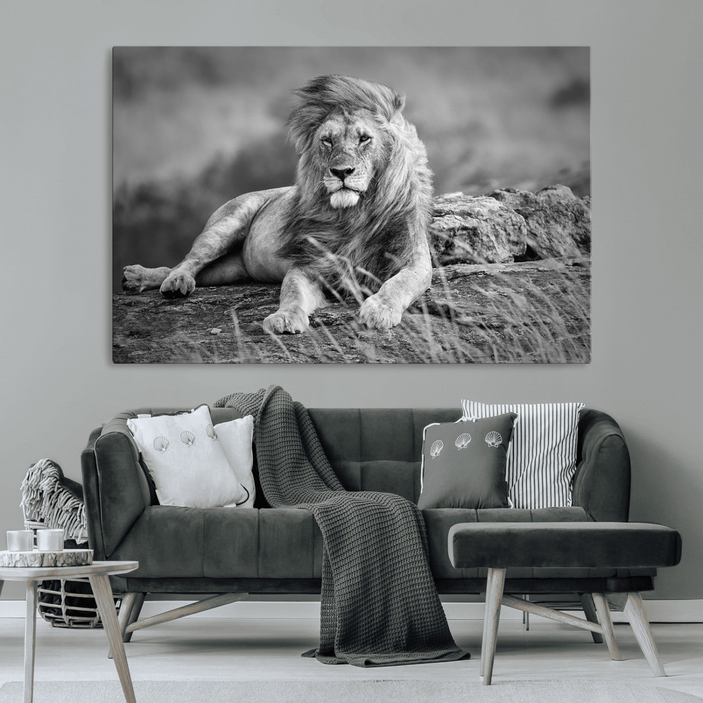 -King of Forest Lion Wall Art Canvas Print