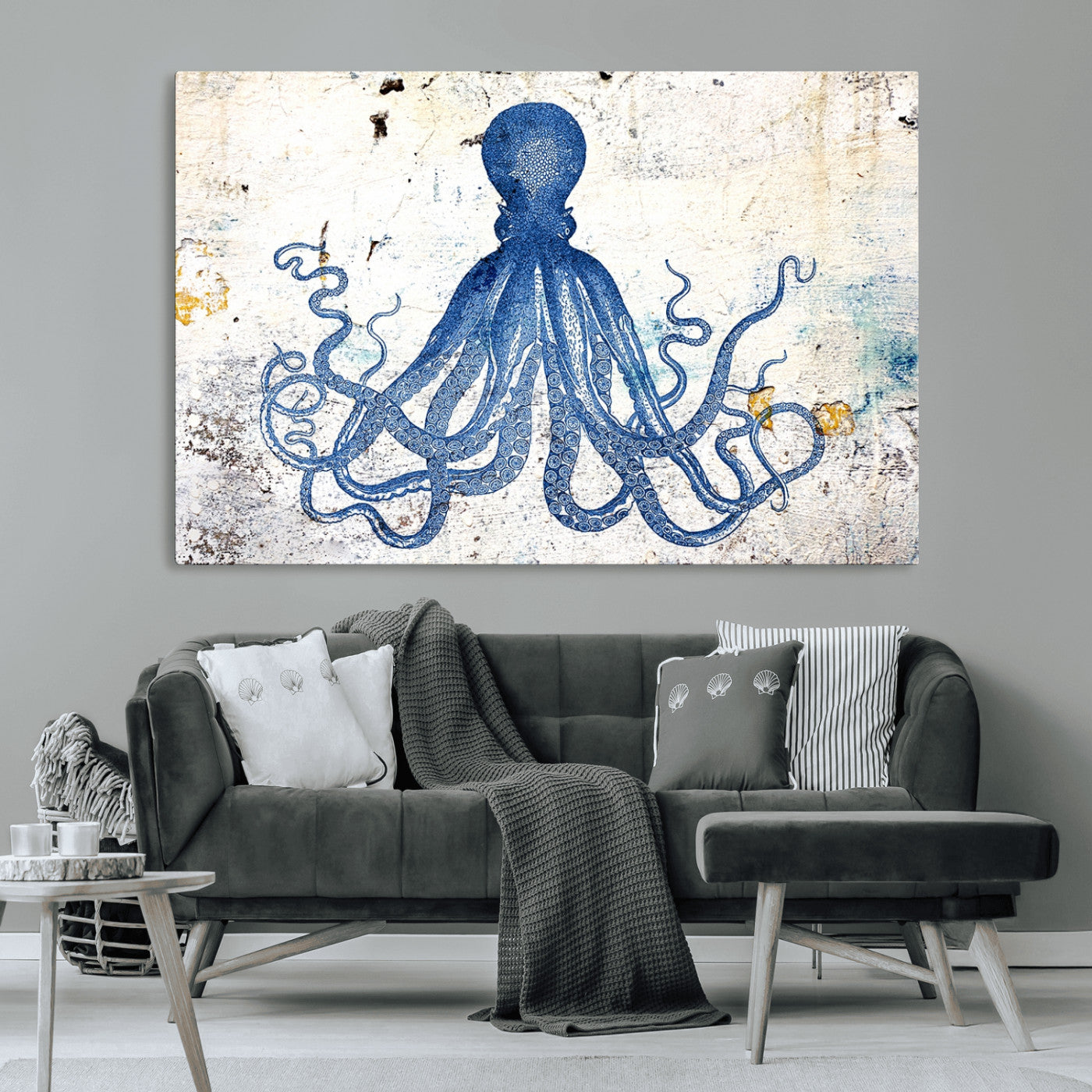 38211-MGV-CV-36X24-Octopus Canvas Wall Art | Coastal Marine Life Artwork for Living Room, Bedroom, or Office |