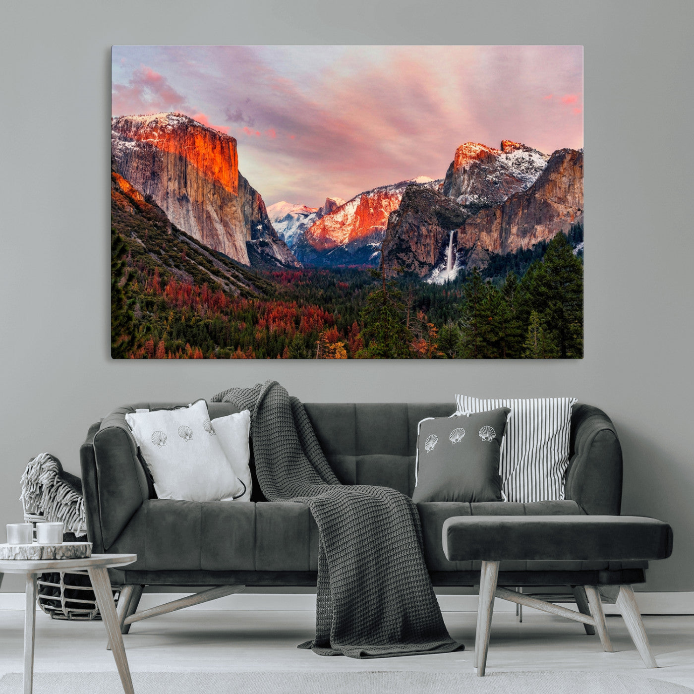 -Yosemite Half Dome Wall Art Canvas Print El Capitan