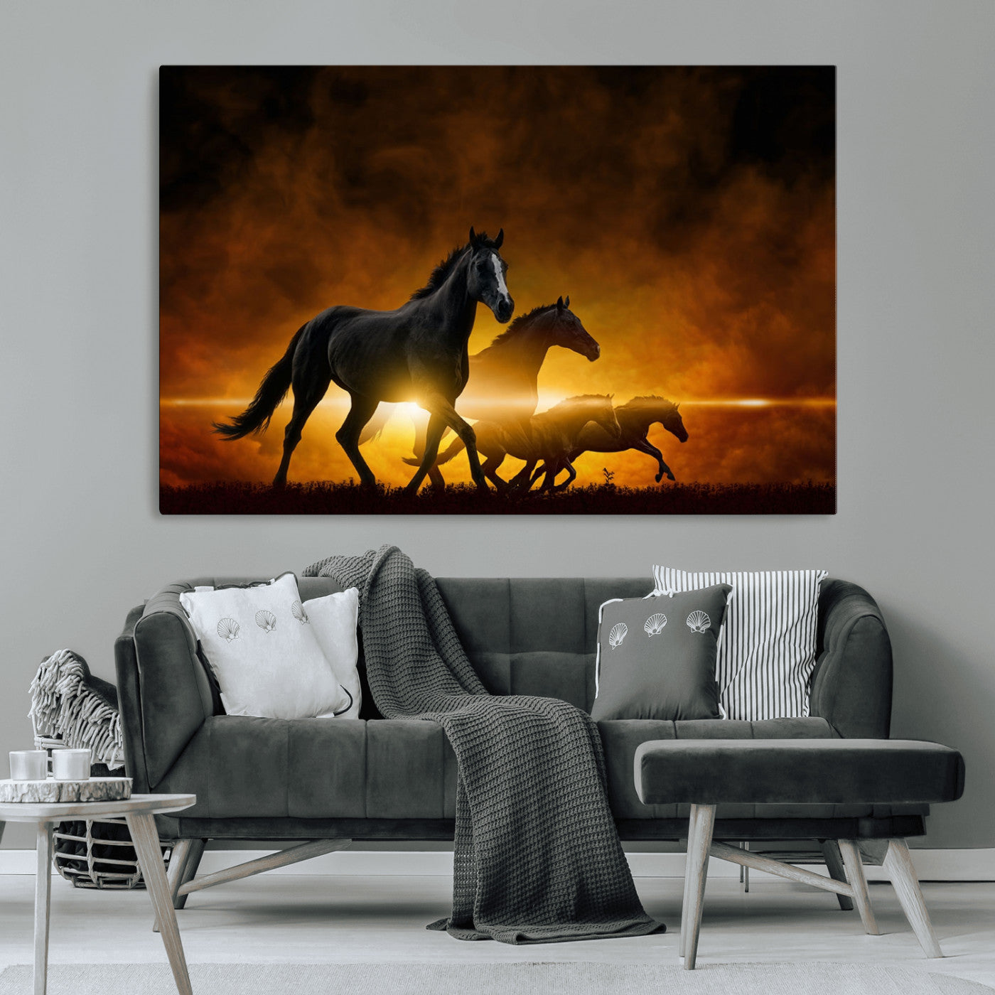 -Horse Wall Art Canvas Print, Multi Panel Animal Canvas Print