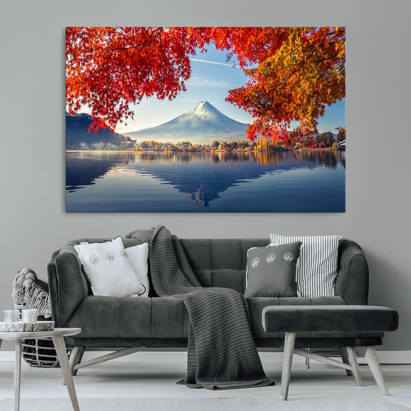 -Mount Fuji Canvas Wall Art Japan Autumn Mountain Canvas Print Wall Art