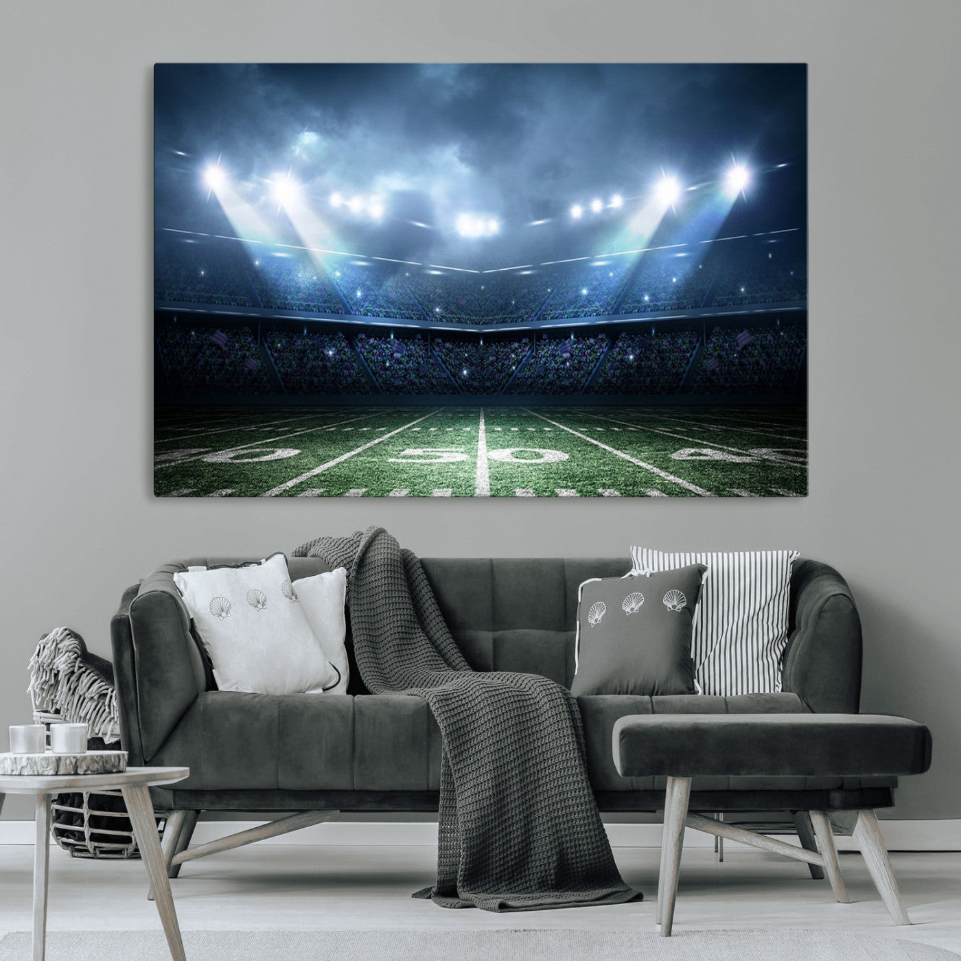 74741-MGV-CV-36X24-American Football Stadium Wall Art Canvas, American Football Stadium Canvas Print