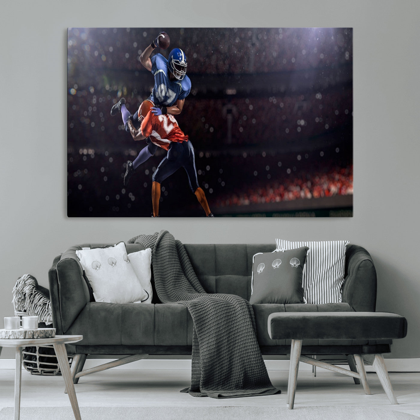 68009-MGV-CV-36X24-American Football Wall Art Canvas Print, Stadium Sport Wall Art Print