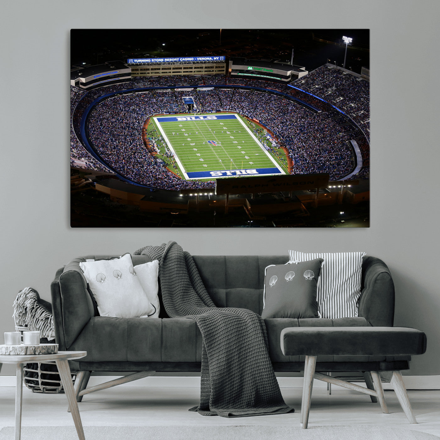 19030-MGV-CV-36X24-Buffalo Bills NFL Football Team Print - Highmark Stadium Wall Art Canvas Print