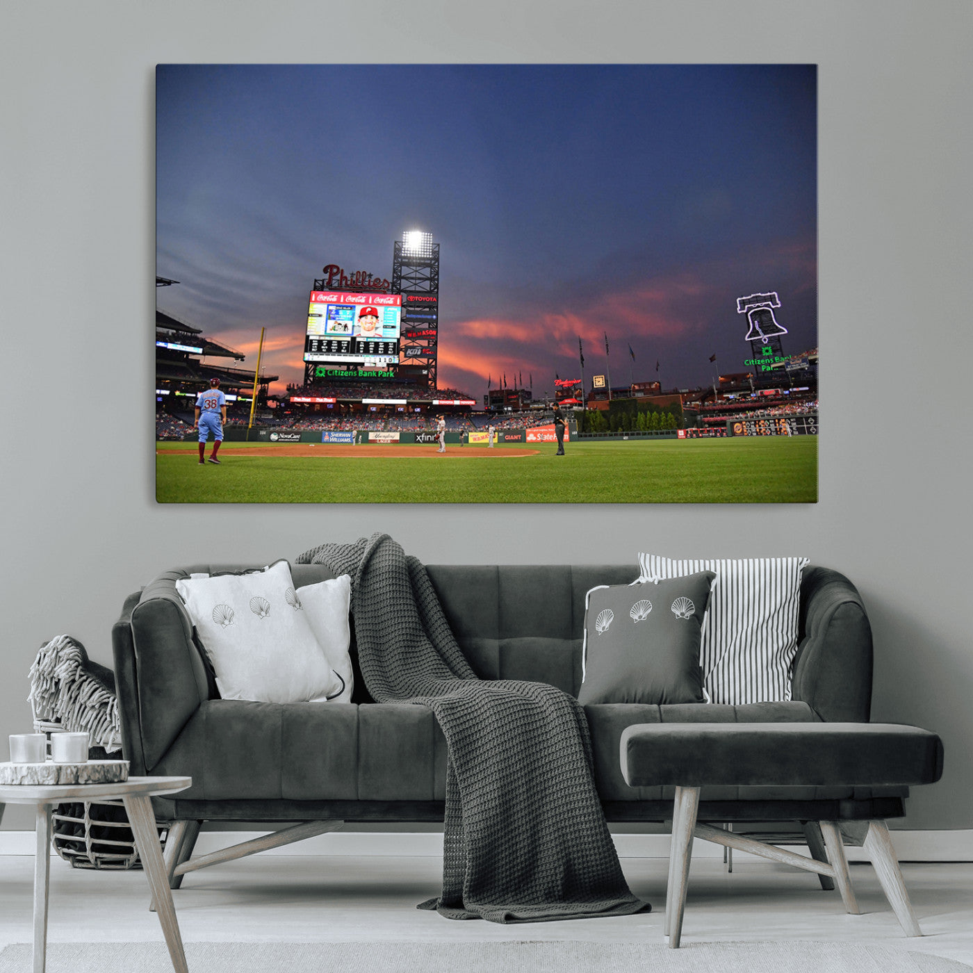 22594-MGV-CV-36X24-Philadelphia Phillies Baseball Print - Philadelphia Citizens Bank Park Stadium Wall Art, Phillies
