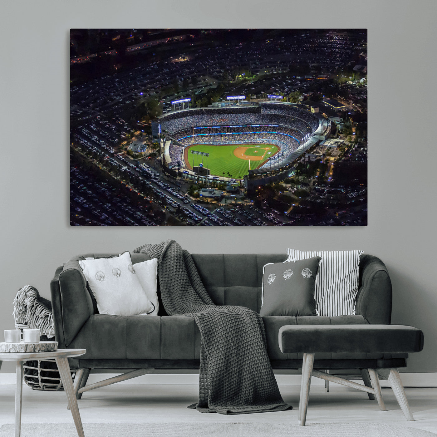 20932-MGV-CV-36X24-Los Angeles Dodgers Dodger Stadium Wall Art Canvas Print - MLB Baseball Stadium