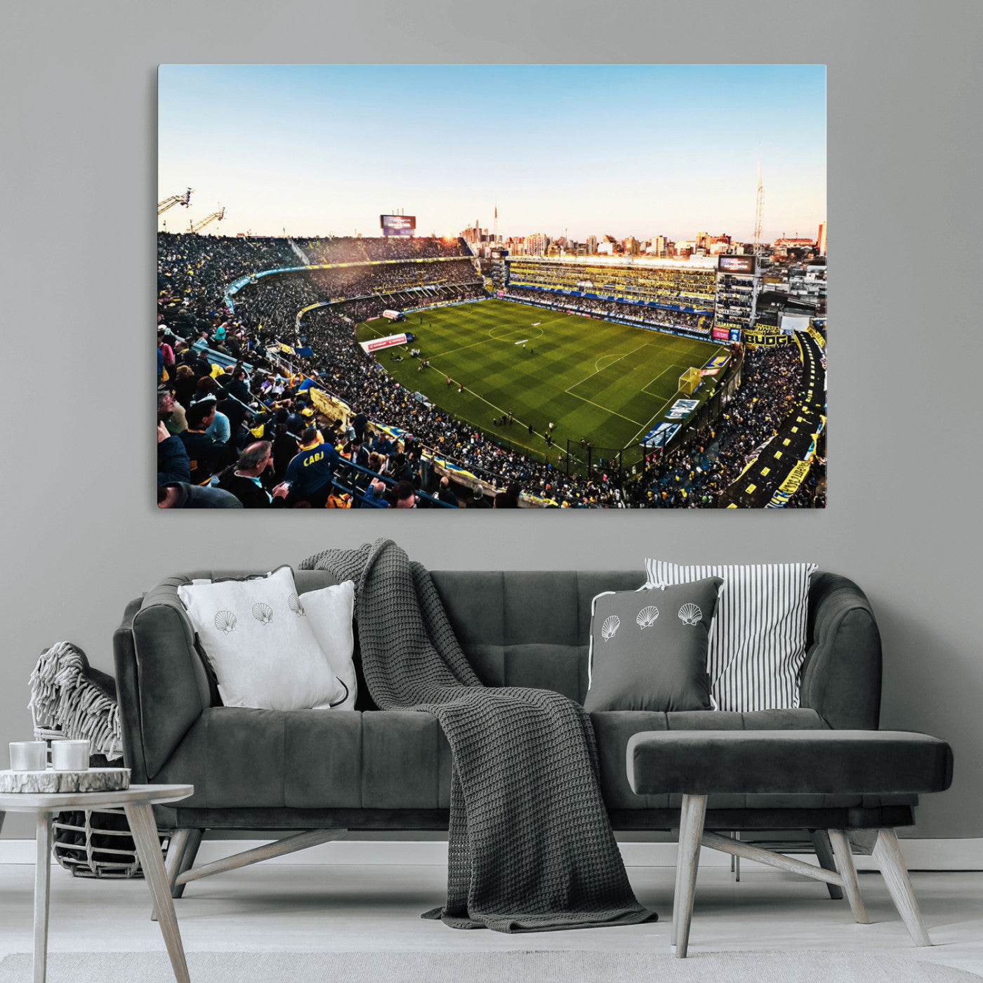 50105-MGV-CV-36X24-Boca Juniors Soccer Team Print - Buenos Aires Bombonera Stadium Wall Art Canvas Print