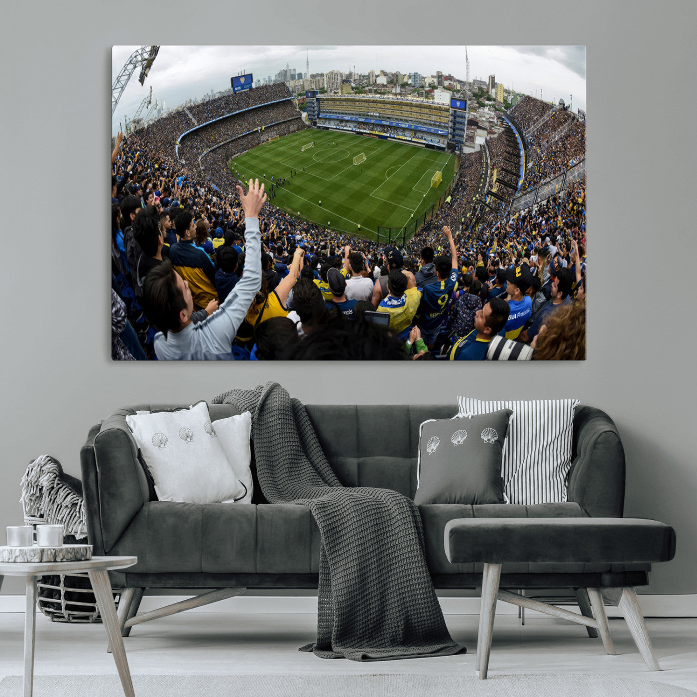 23173-MGV-CV-36X24-Boca Juniors Soccer Team Print - Buenos Aires Bombonera Stadium Wall Art Canvas Print