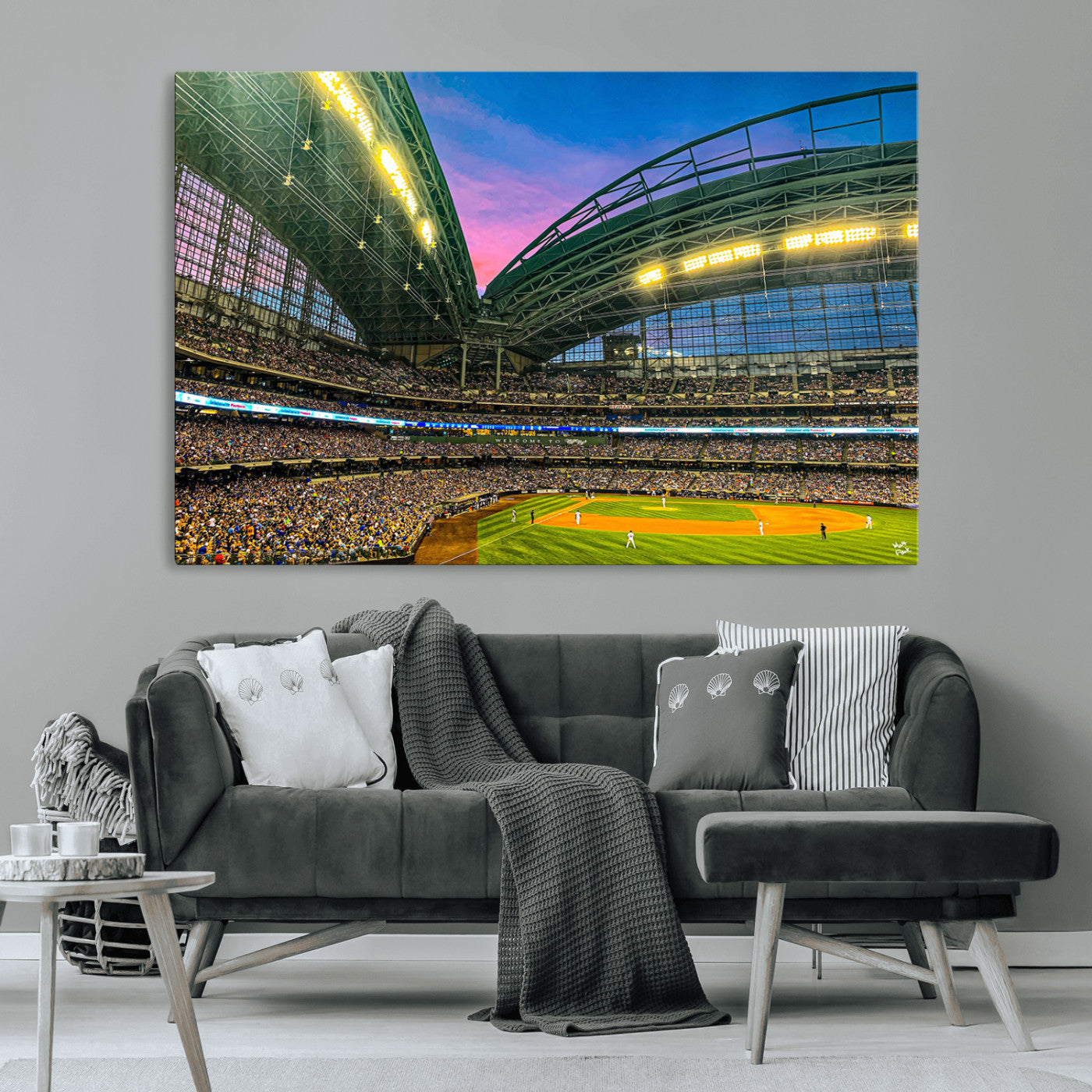 -Milwaukee Brewers Baseball Team Print Canvas- American Family Field Stadium Wall Art Canvas Print