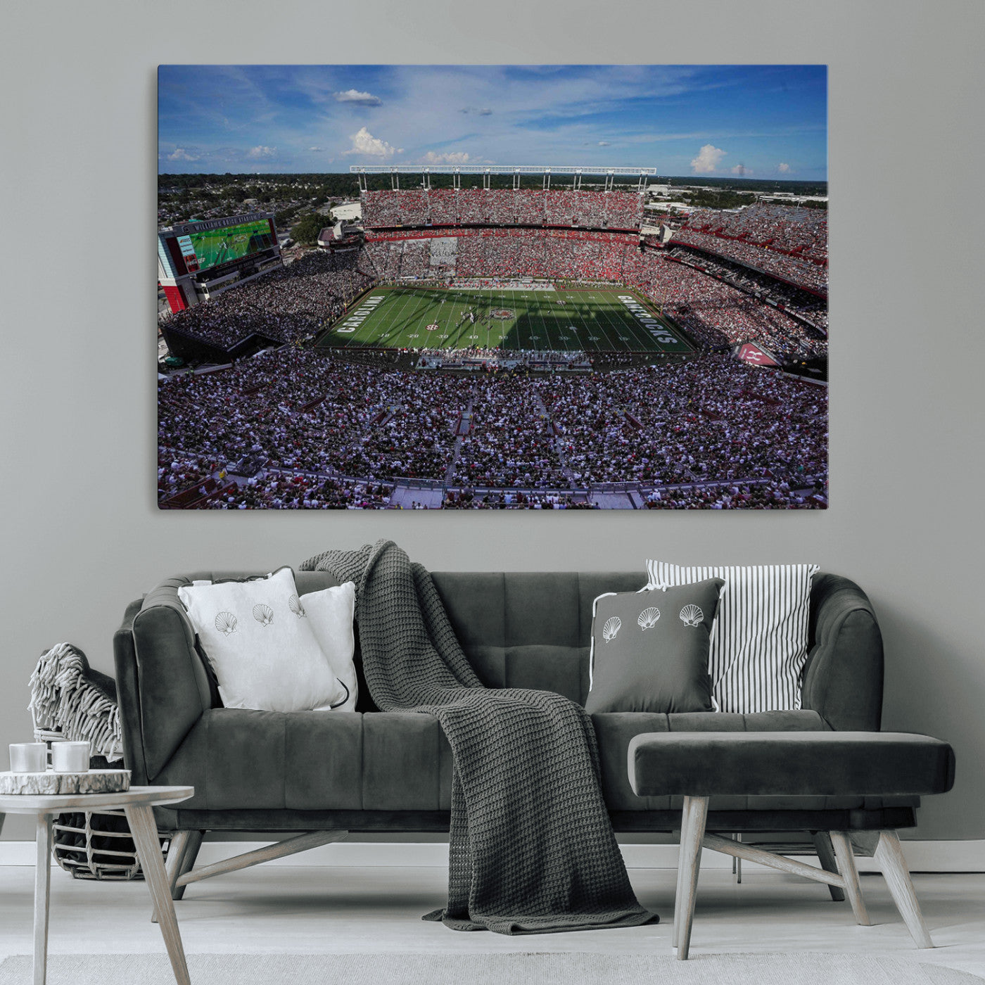 83382-MGV-CV-36X24-South Carolina Gamecocks Football Team Print - Columbia Williams-Brice Stadium Wall Art Canvas Print