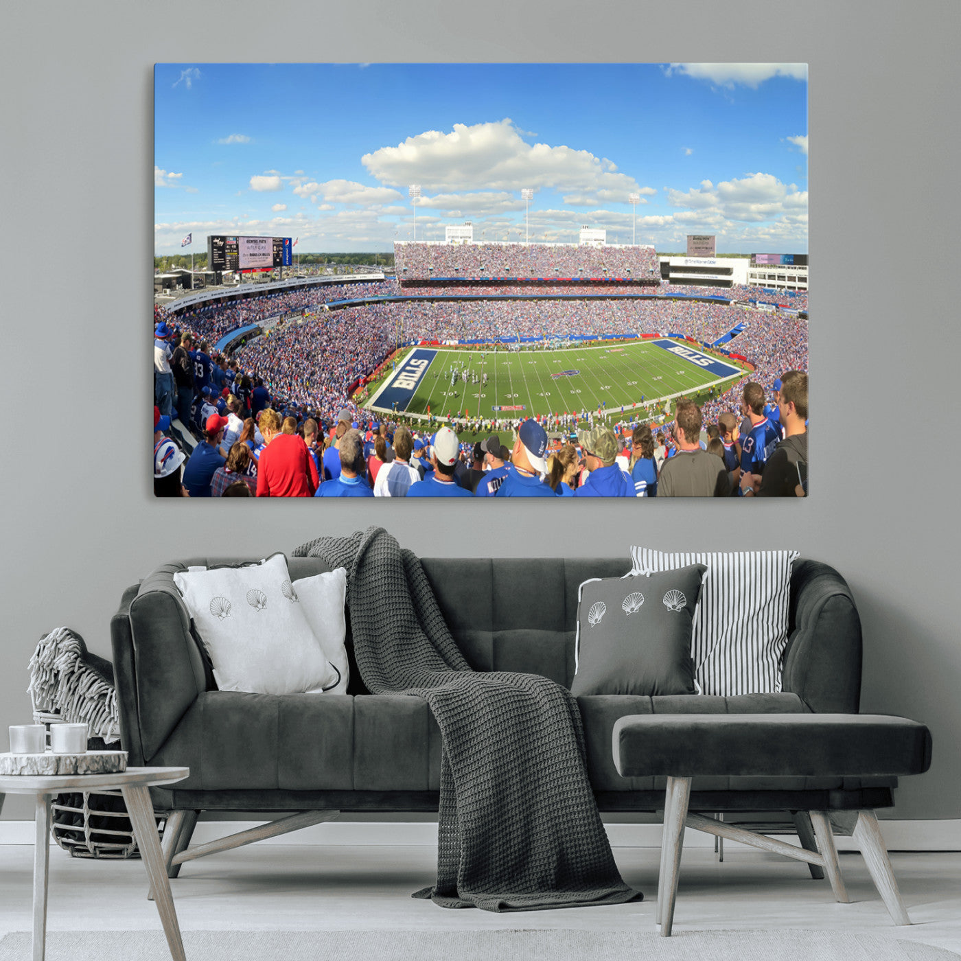 35302-MGV-CV-36X24-Buffalo Bills NFL Football Team Print - Buffalo Highmark Stadium Wall Art Canvas Print