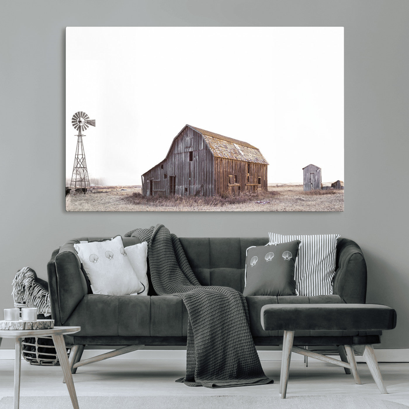 64560-MGV-CV-36X24-Farm Prints Set, Set of 6 Farmhouse Wall Art, Country House Decor