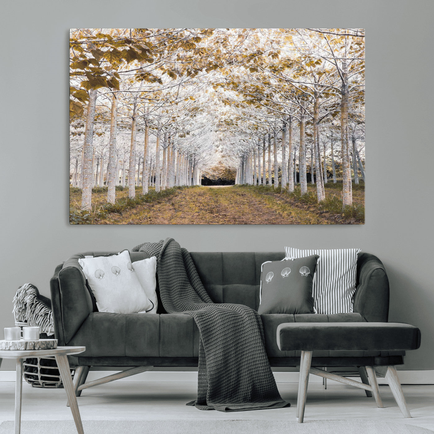 -Forest Grove Wall Art | Serene Pathway Canvas Print | Ready to Hang and Framed Nature Wall Decor for