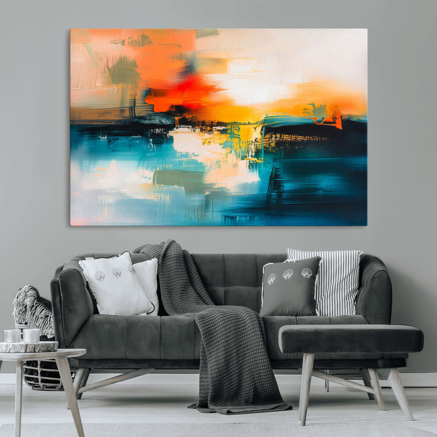 37083-MGV-CV-36X24-Colorful Abstract Wall Art | Bold Modern Canvas Print | Ready to Hang and Framed for Living Room or