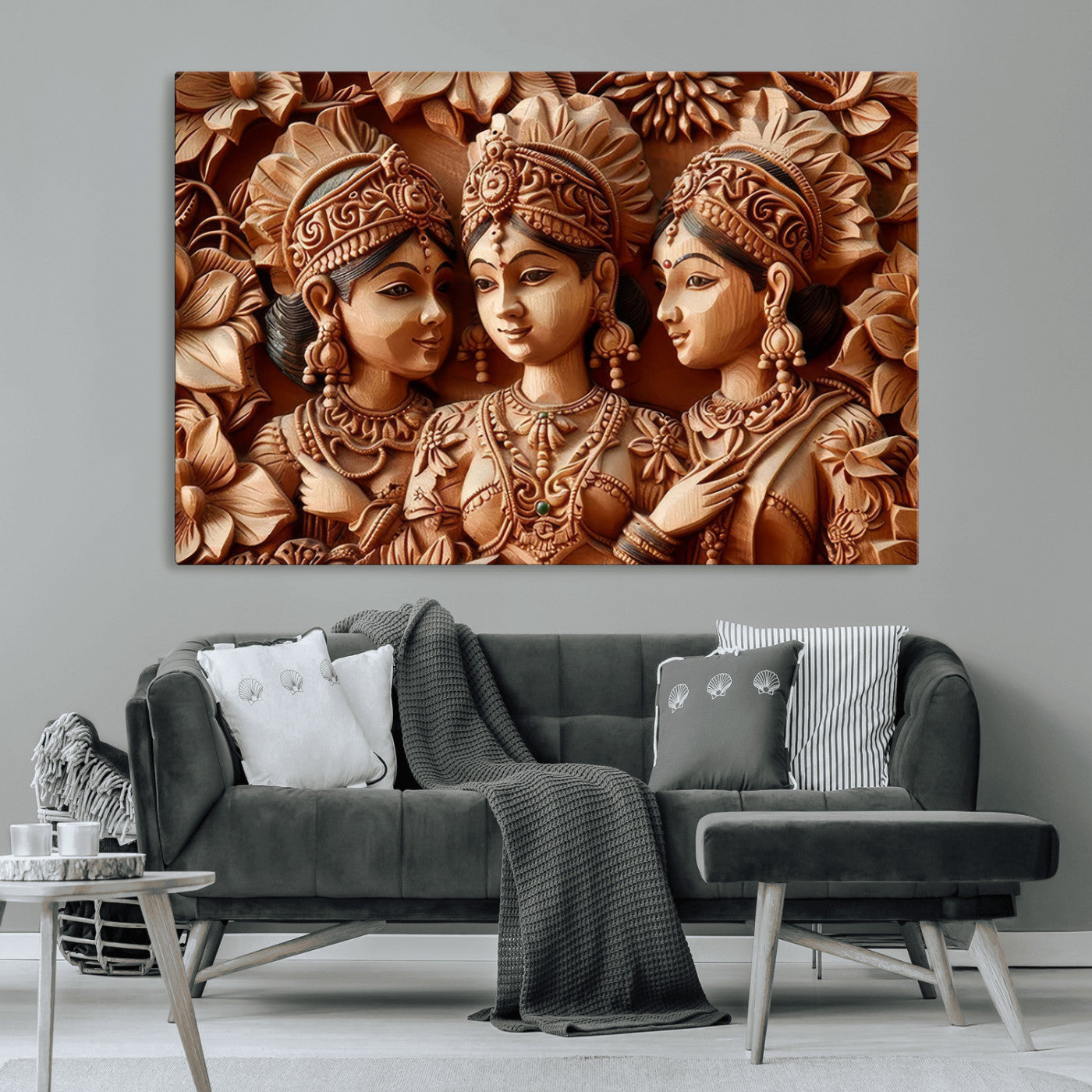 89522-MGV-CV-36X24-Indian Woman Statue Wall Art Canvas Print