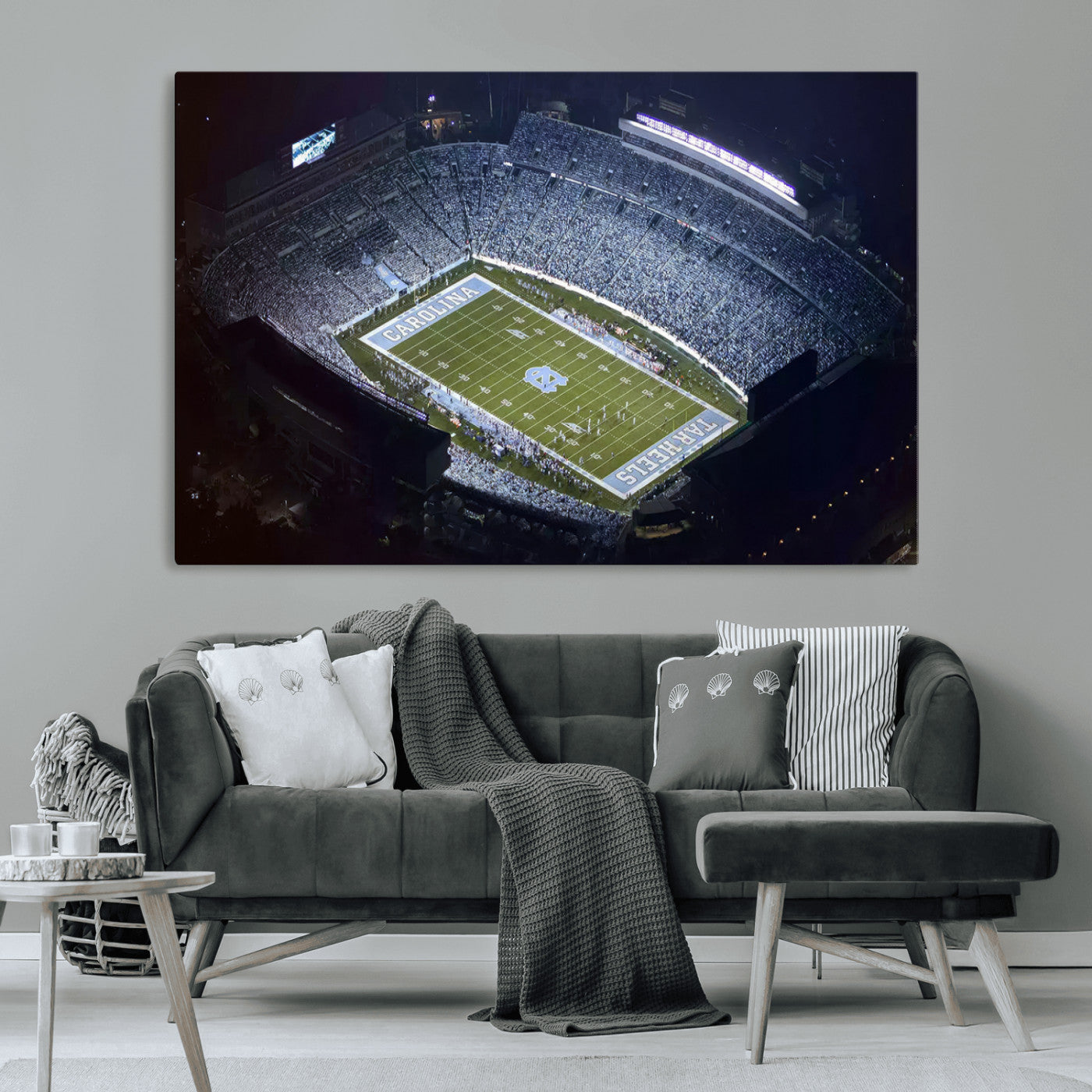 88375-MGV-CV-36X24-University of North Carolina Tar Heels Football Team Print - Chapel Hill Kenan Memorial Stadium