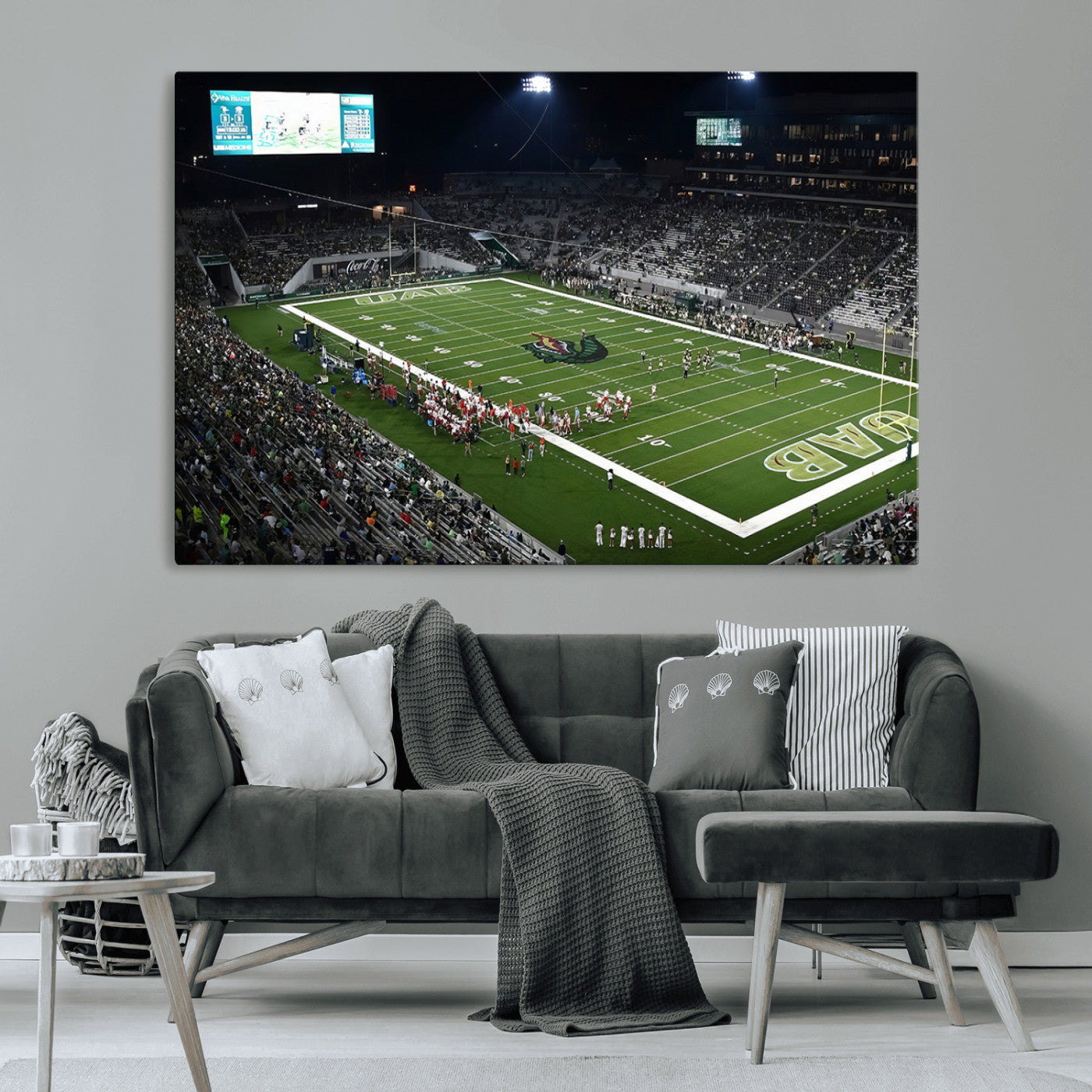 -UAB Blazers Football Team Print - Birmingham Protective Stadium Wall Art Canvas Print