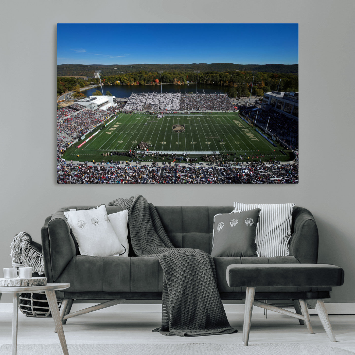 -Army Black Knights Football Team Print - West Point Michie Stadium Wall Art Canvas Print