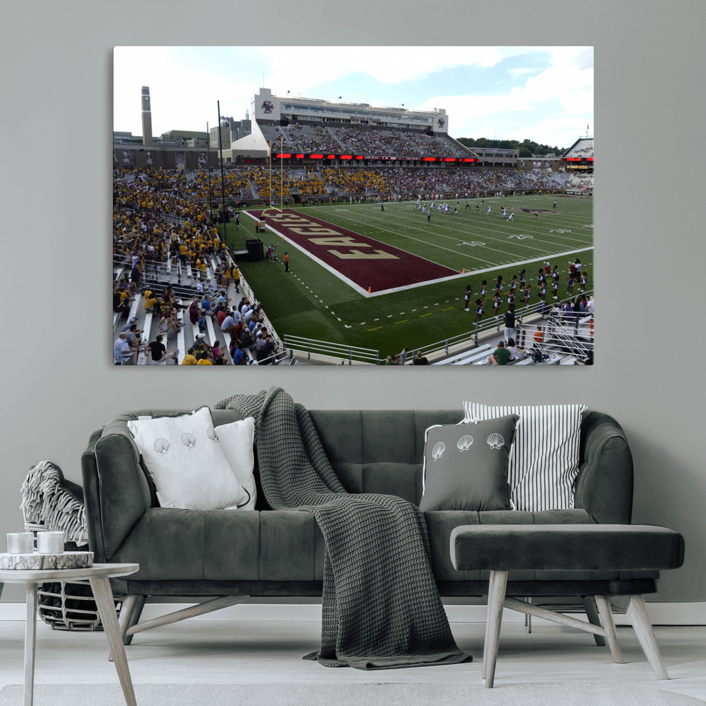 -Boston College Eagles Football Team Print - Boston Alumni Stadium Wall Art Canvas Print