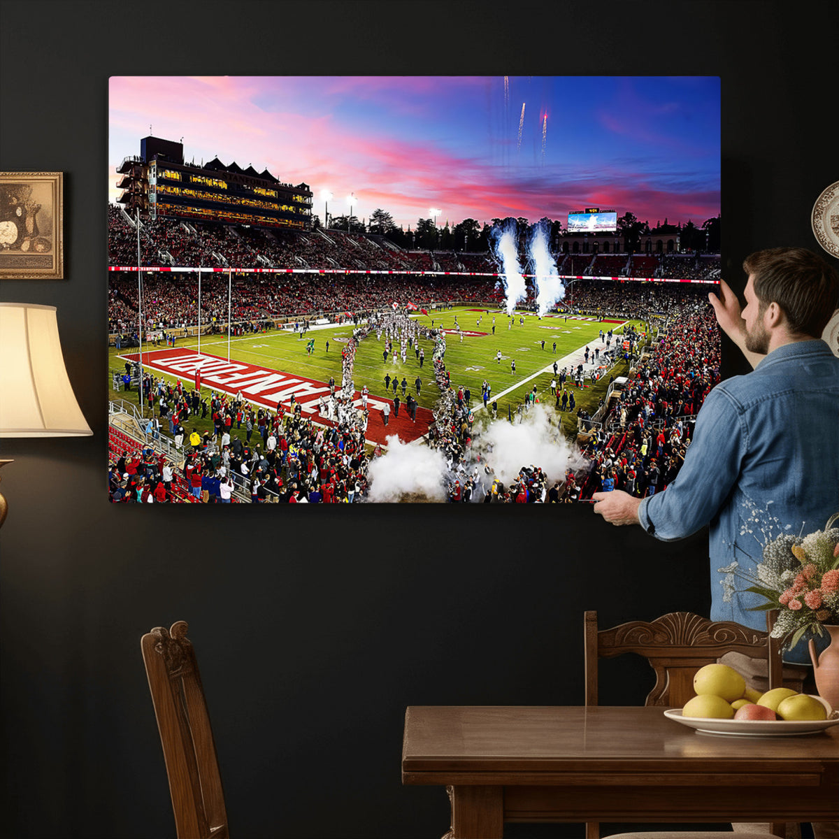 25557-PAN-FL-20X10 - Stanford University Cardinal Football Team Print - Stanford Stadium Wall Art Canvas Print