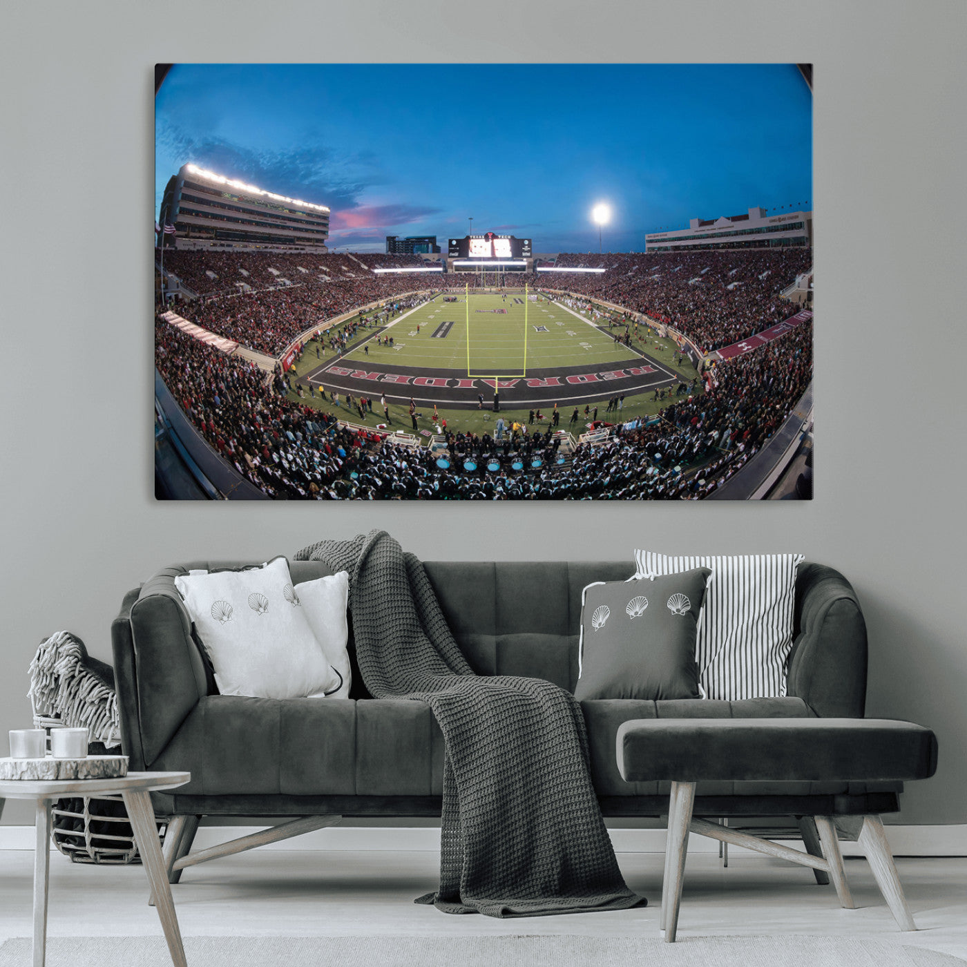 -Texas Tech Red Raiders Canvas, Framed Football Team Print - Lubbock Jones AT&T Stadium Wall Art