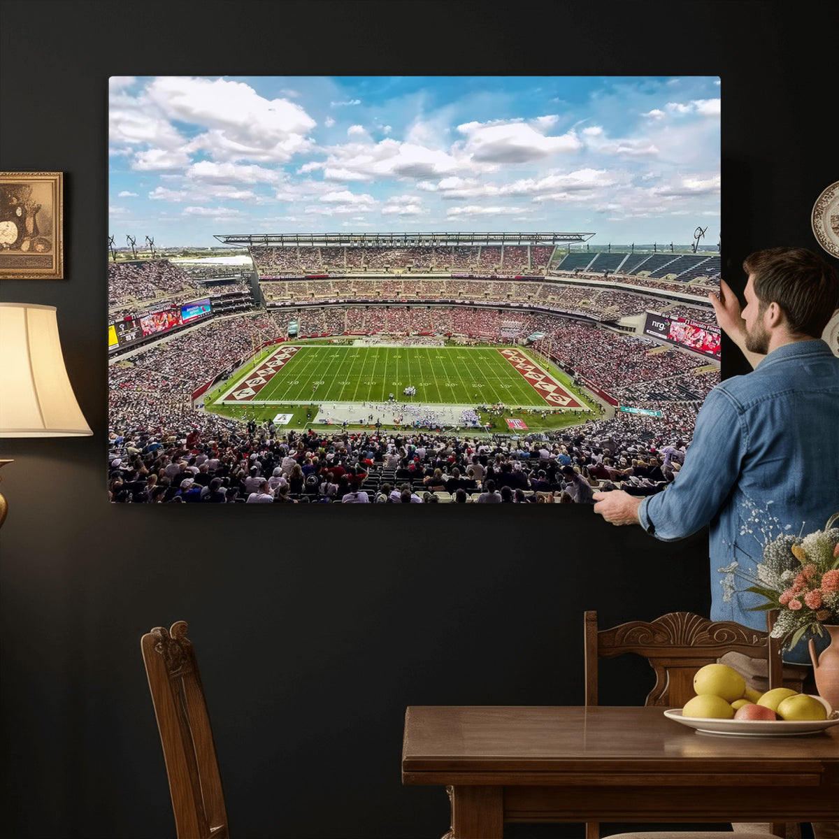 29243-PAN-FL-20X10 - The Temple University Owls Athletics Team Print - Philadelphia Lincoln Financial Field Stadium Wall