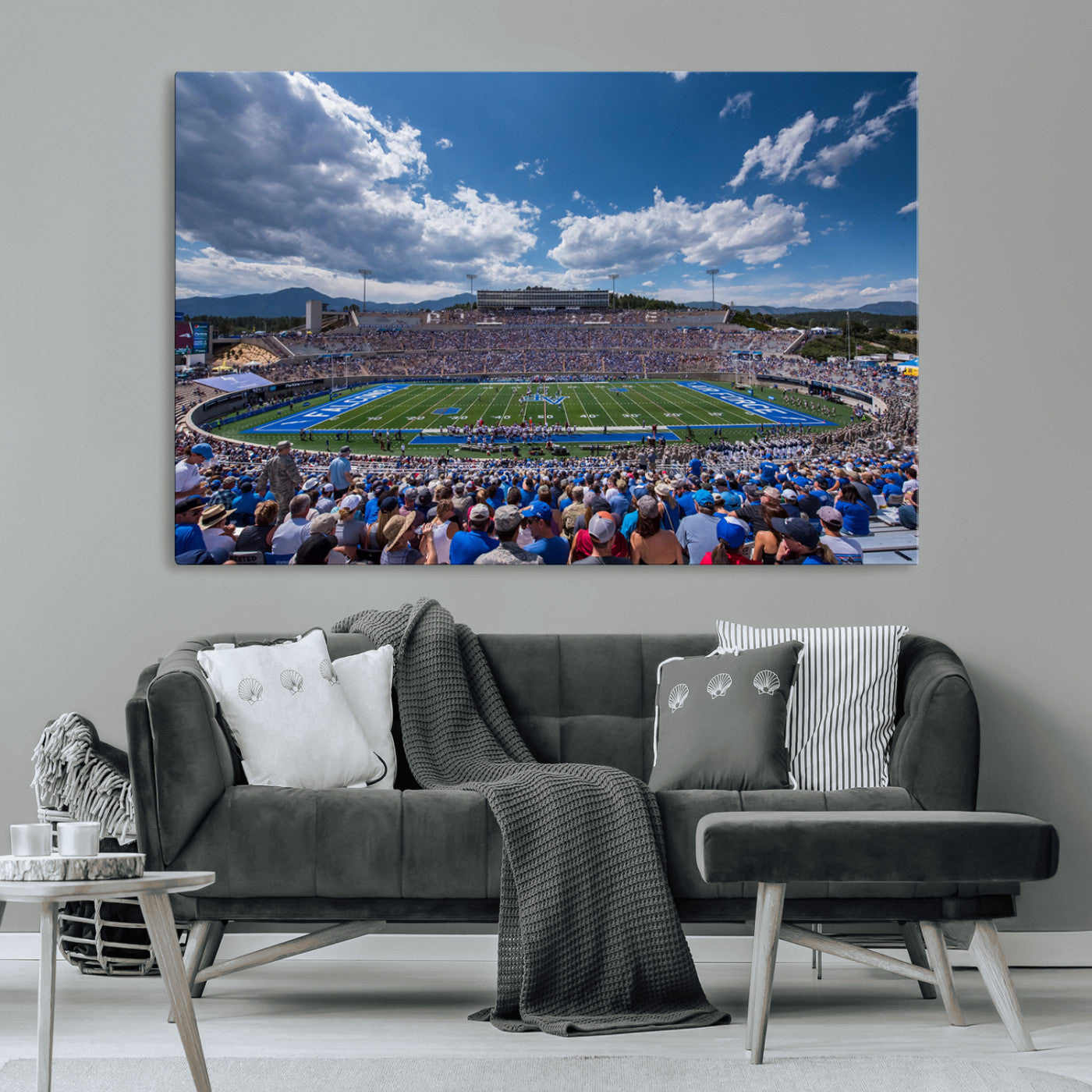 59281-MGV-CV-36X24-Air Force Falcons Football Team Print - Colorado Springs Falcon Stadium Wall Art Canvas Print