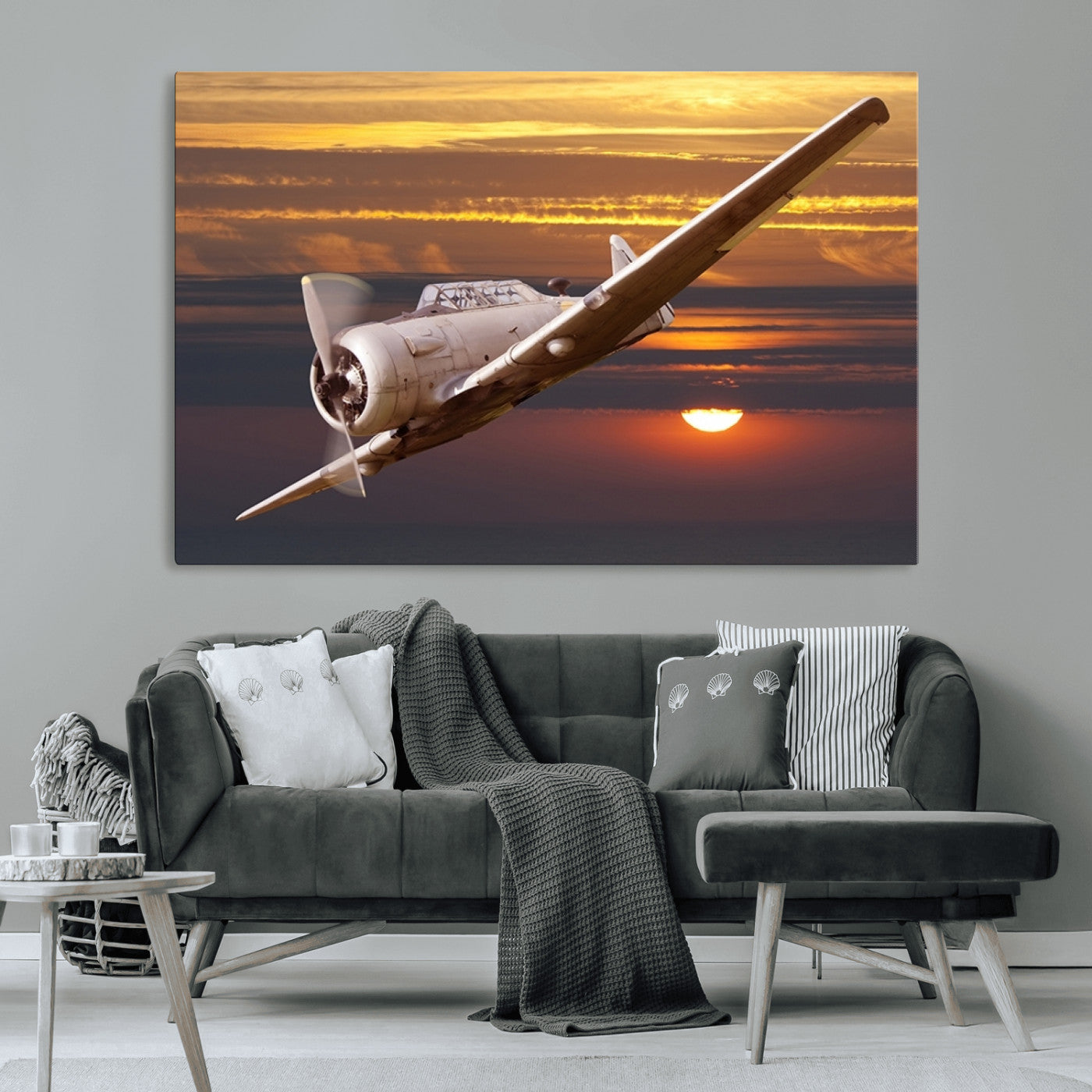 -Old War Plane Wall Art Canvas Print