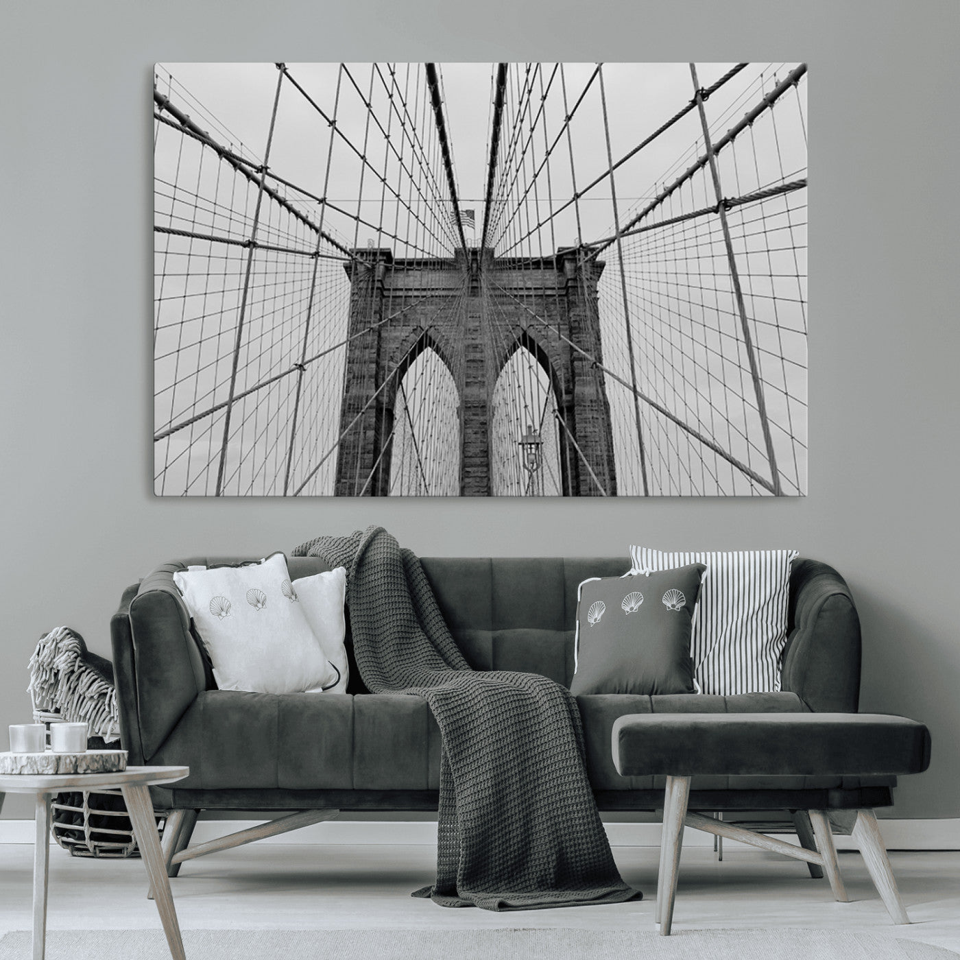 -Large Brooklyn Bridge Wall Art Canvas Print